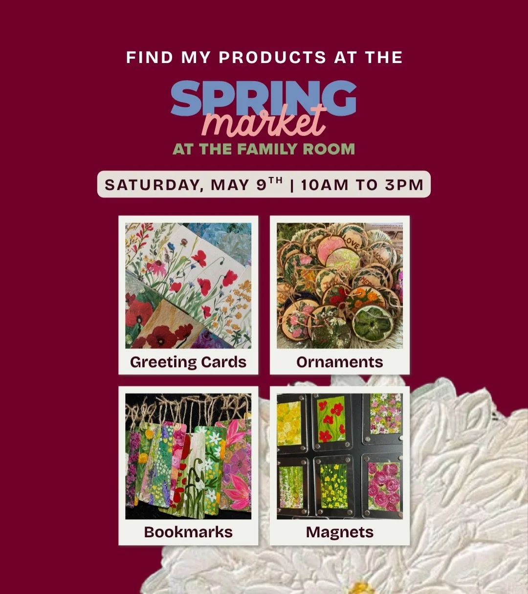 It&rsquo;s market season bbs!! 🤩 I&rsquo;m so excited to be heading to @thefamilyroomlaytonsville in just 3 weeks for their spring market! I&rsquo;ll be there with 30+ other Maryland Makers, live music, and food trucks 🎉 it&rsquo;s going to be a gr