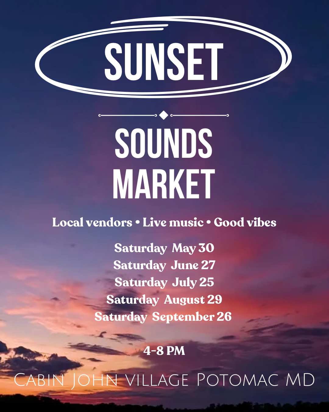 Sunset Sounds Market at Cabin John Village