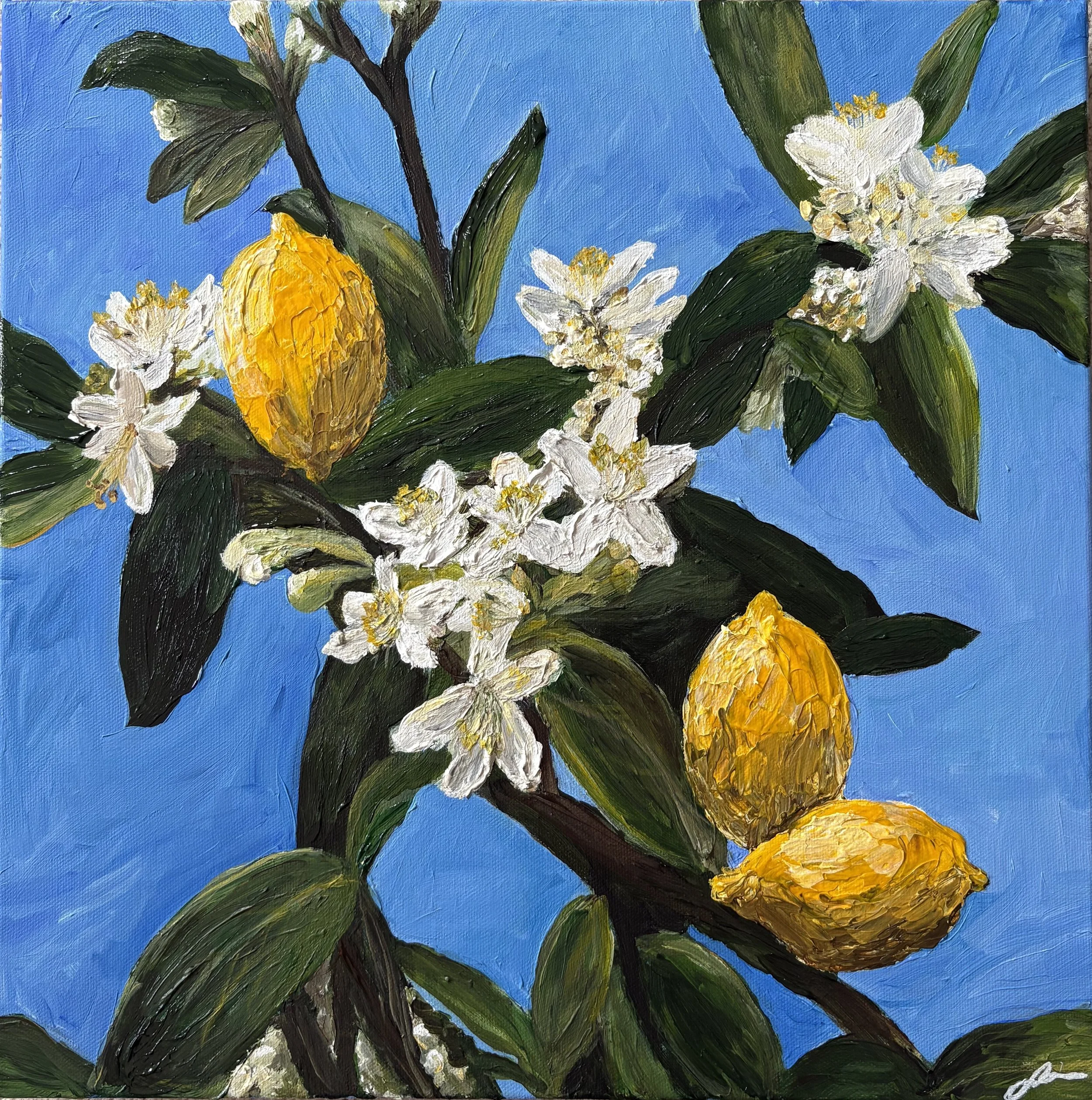 custom abstract lemon blossom commission by Sahar Boussard