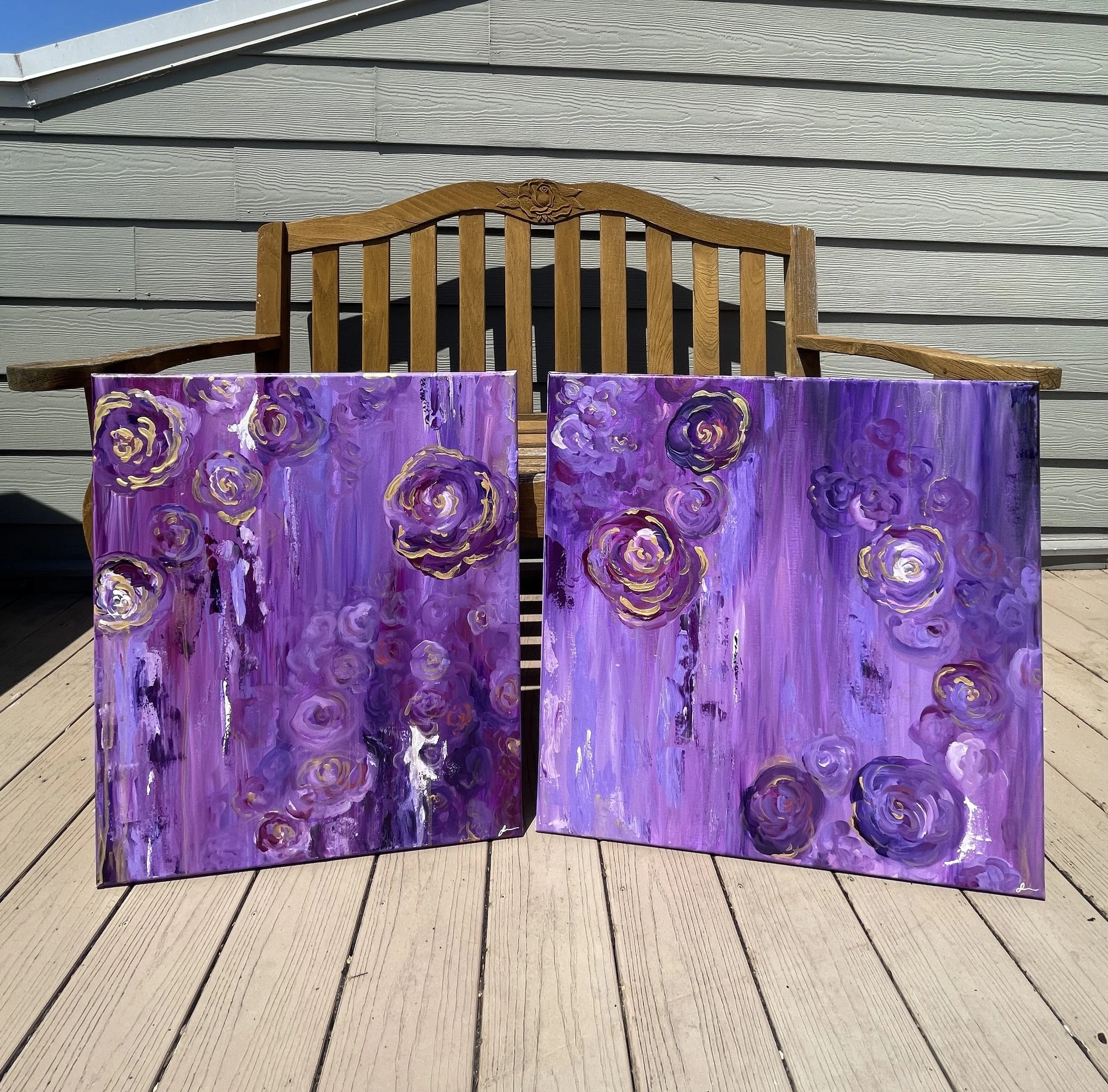 custom abstract diptych commission by Sahar Boussard