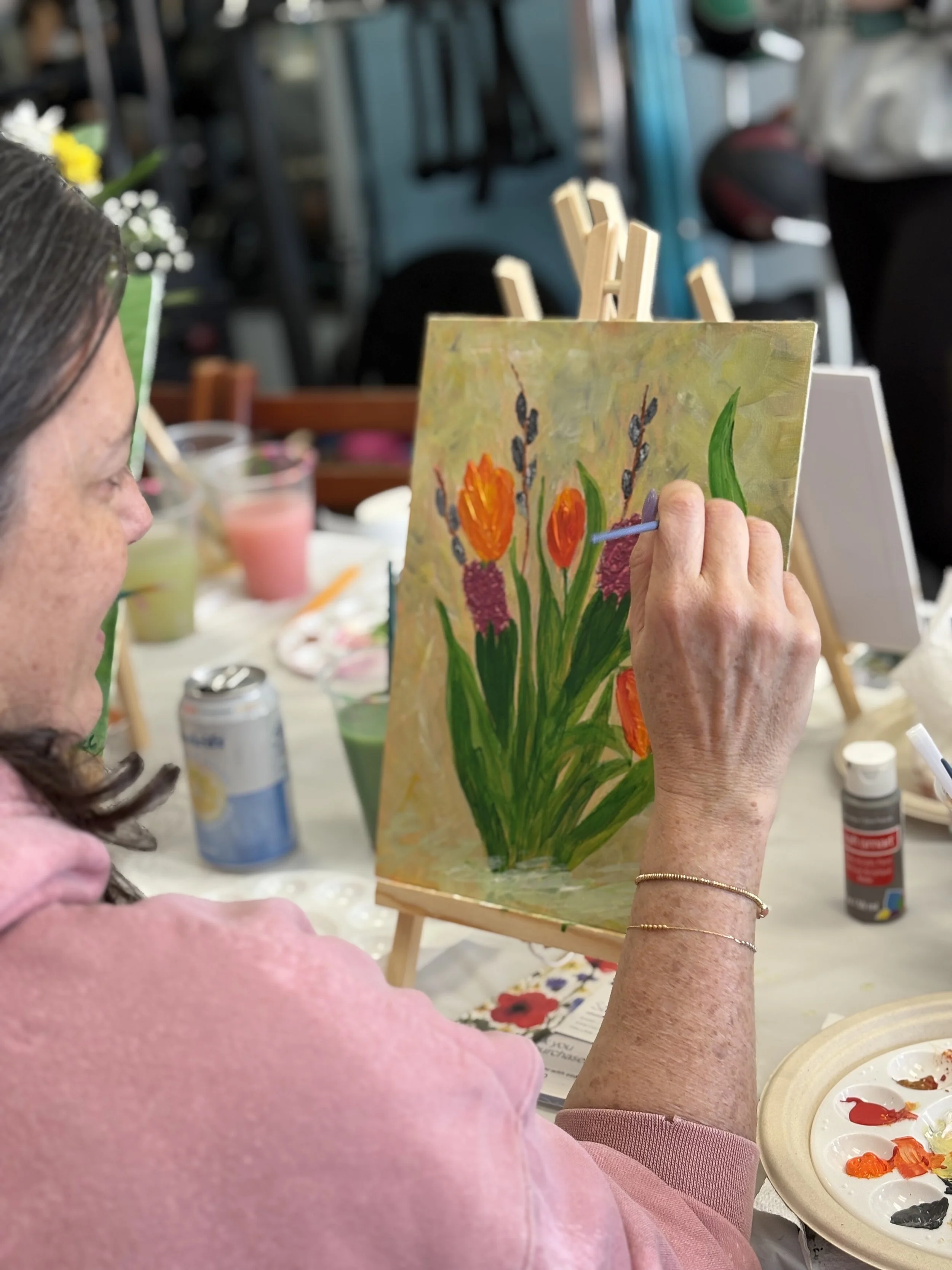 Attendee at Artwork by Sahar sip & paint class in Montgomery County MD