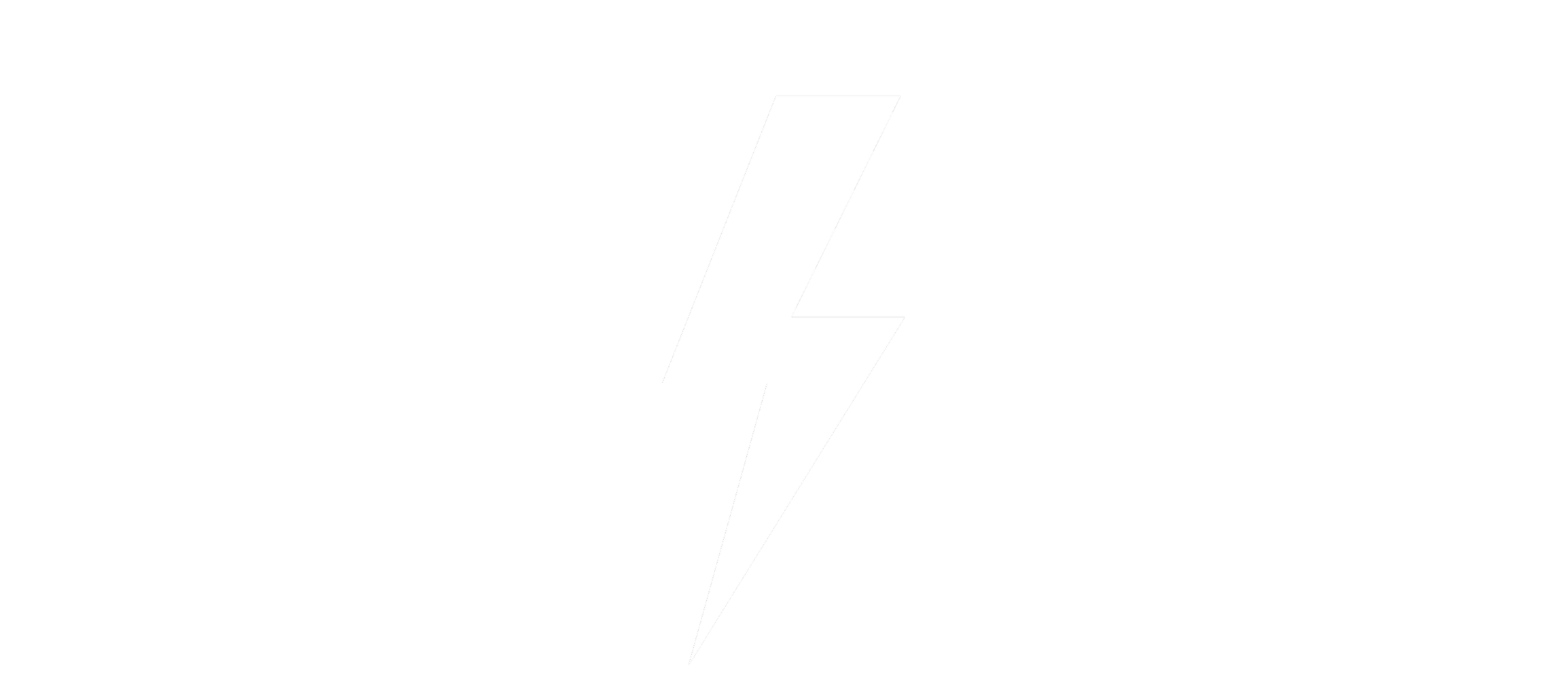 Black background with a white lightning bolt in the center.