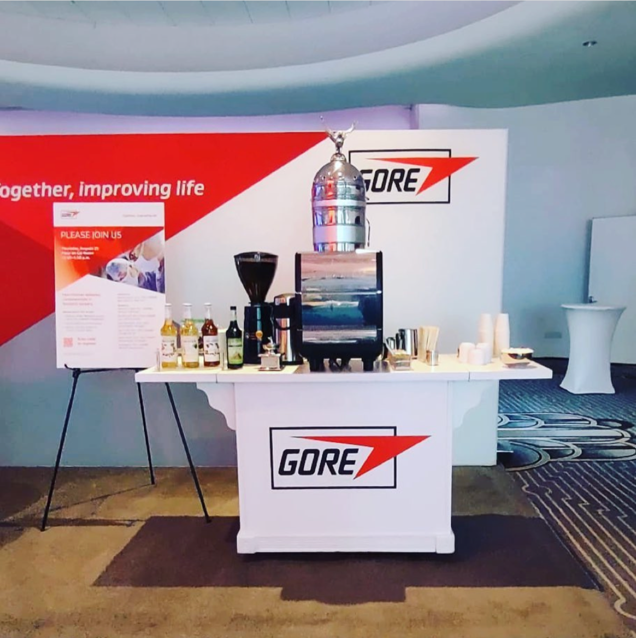 Aroma Espresso mobile coffee cart and team in Miami, FL
