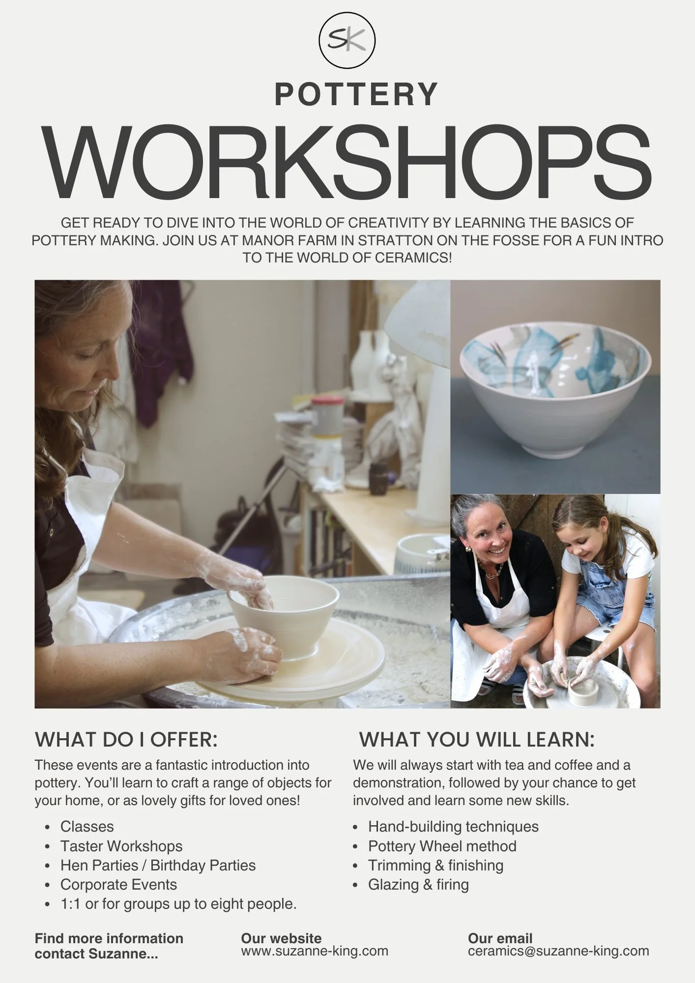 Come and see what is going on at Manor Farm Pottery with Suzanne King. www.suzanne-king.com #potteryworkshop #SuzanneKing #manorfarmpottery