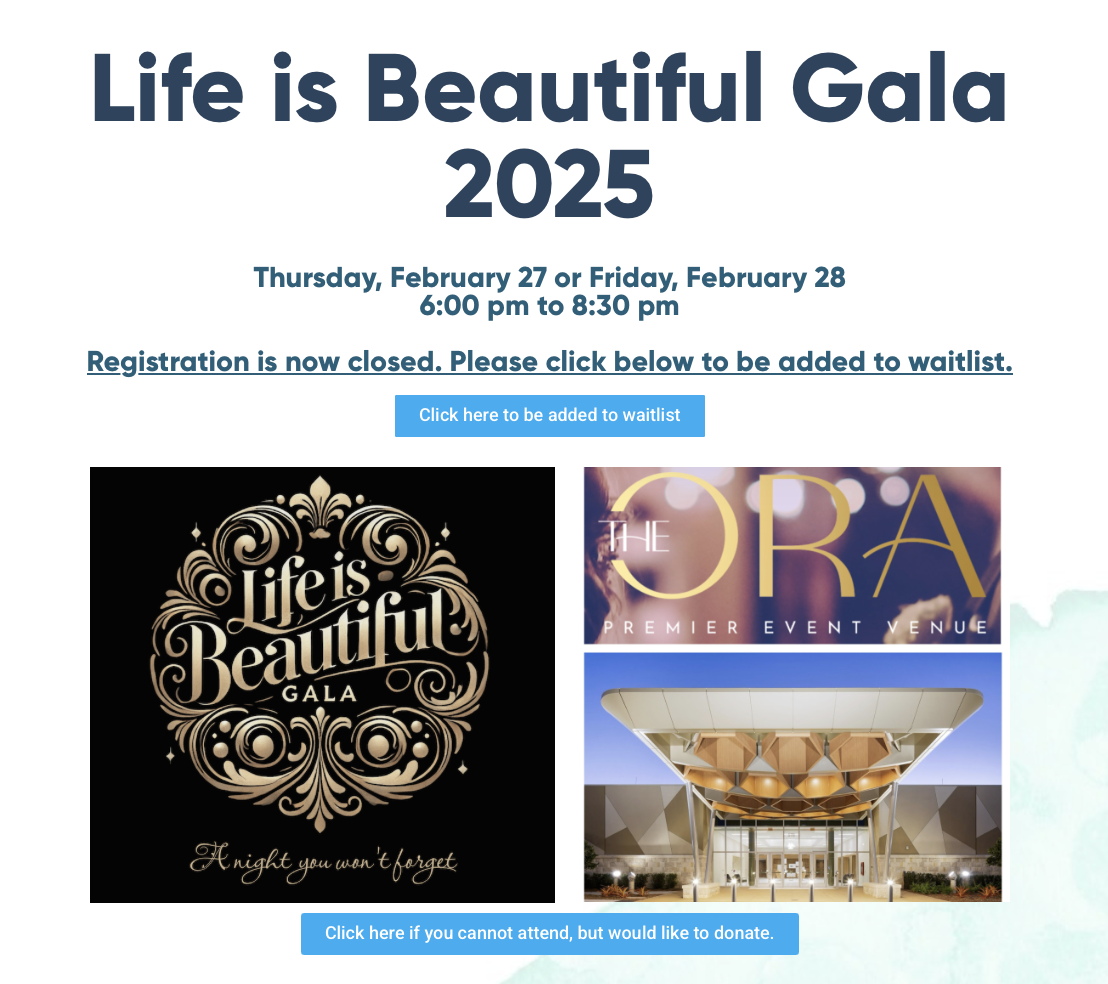 Website landing page to communicate details of the night. Included date, times, address and speaker bio as well as sign up registration links. 