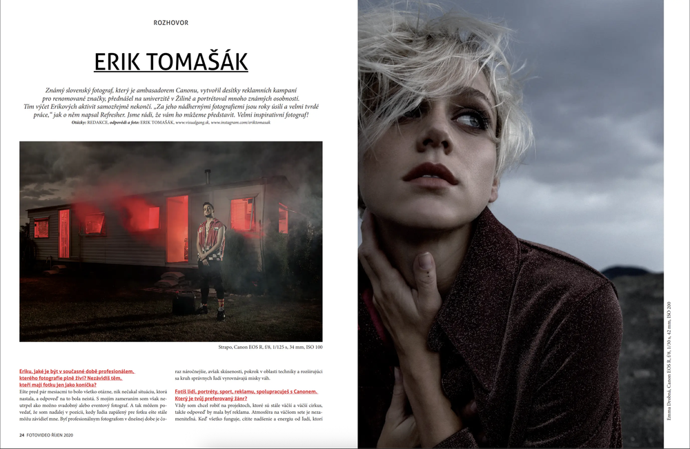 FotoVideo interview spread with Erik Tomašák