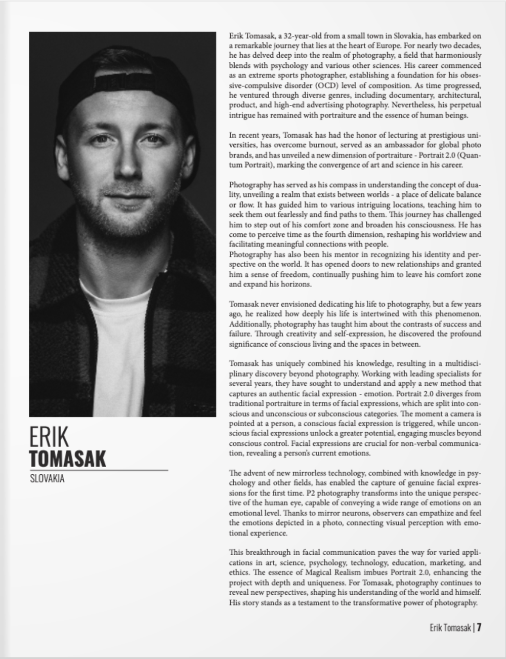 Dodho Magazine feature spread on Erik Tomašák