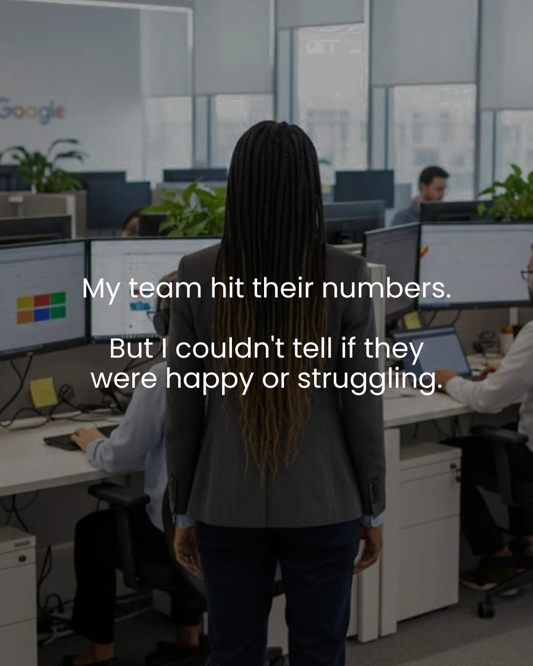 20 years of &quot;leave emotions at the door.&quot;⁠
⁠
20 years of poker faces and apologies for being human.⁠
⁠
Then my skip-level changed everything:⁠
⁠
&quot;Your team seems fine. But when's the last time someone disagreed with you?&quot;⁠
⁠
I'd c