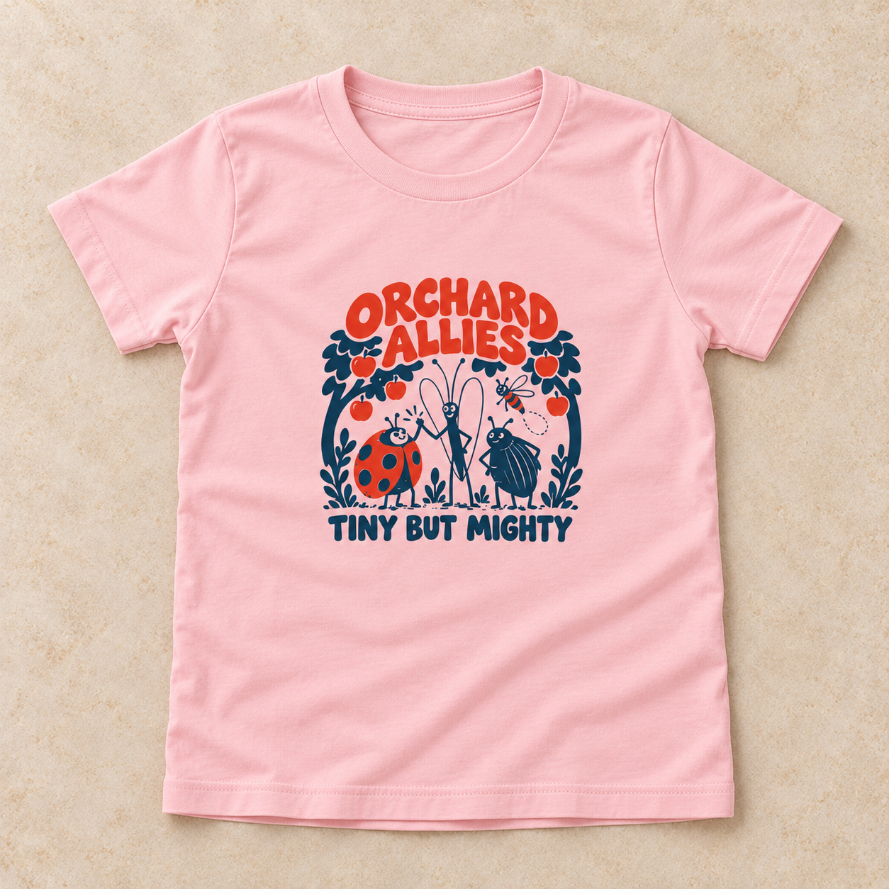 orchard-allies-youth-tee-pink-front-flatlay.png