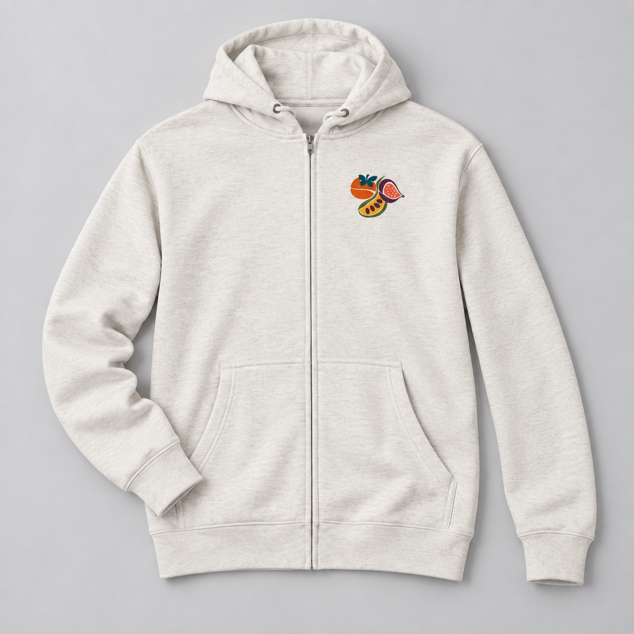 north-orchard-rare-fruit-oatmeal-heather-zip-front-flat-lay-v1.png