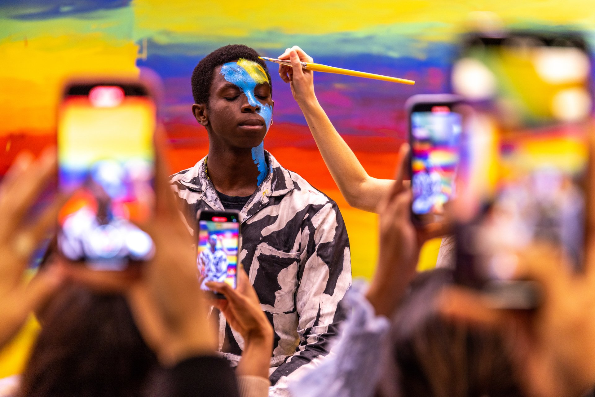 Special events with live painting by Alexa Meade with model Adrian Richardson at Wonderland Dreams - Photo by Mike Monaghan.jpeg