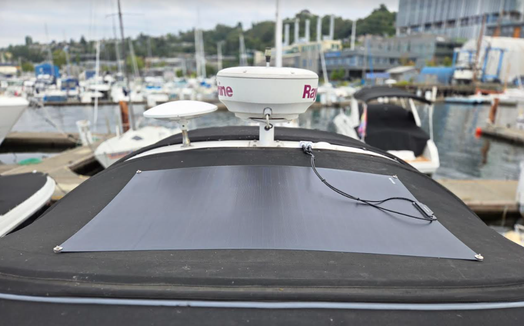 Solar Panel centered on Bimini Top (150W) 46.4" x 27.2"