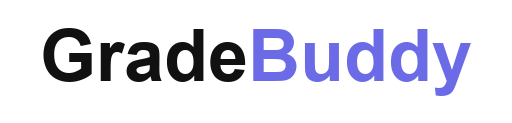 The image features the words "Grade Buddy" with "Grade" in black and "Buddy" in purple.