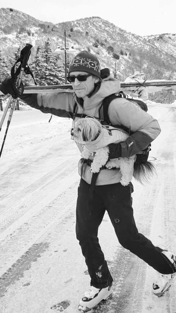 Jon Skiing with Dog
