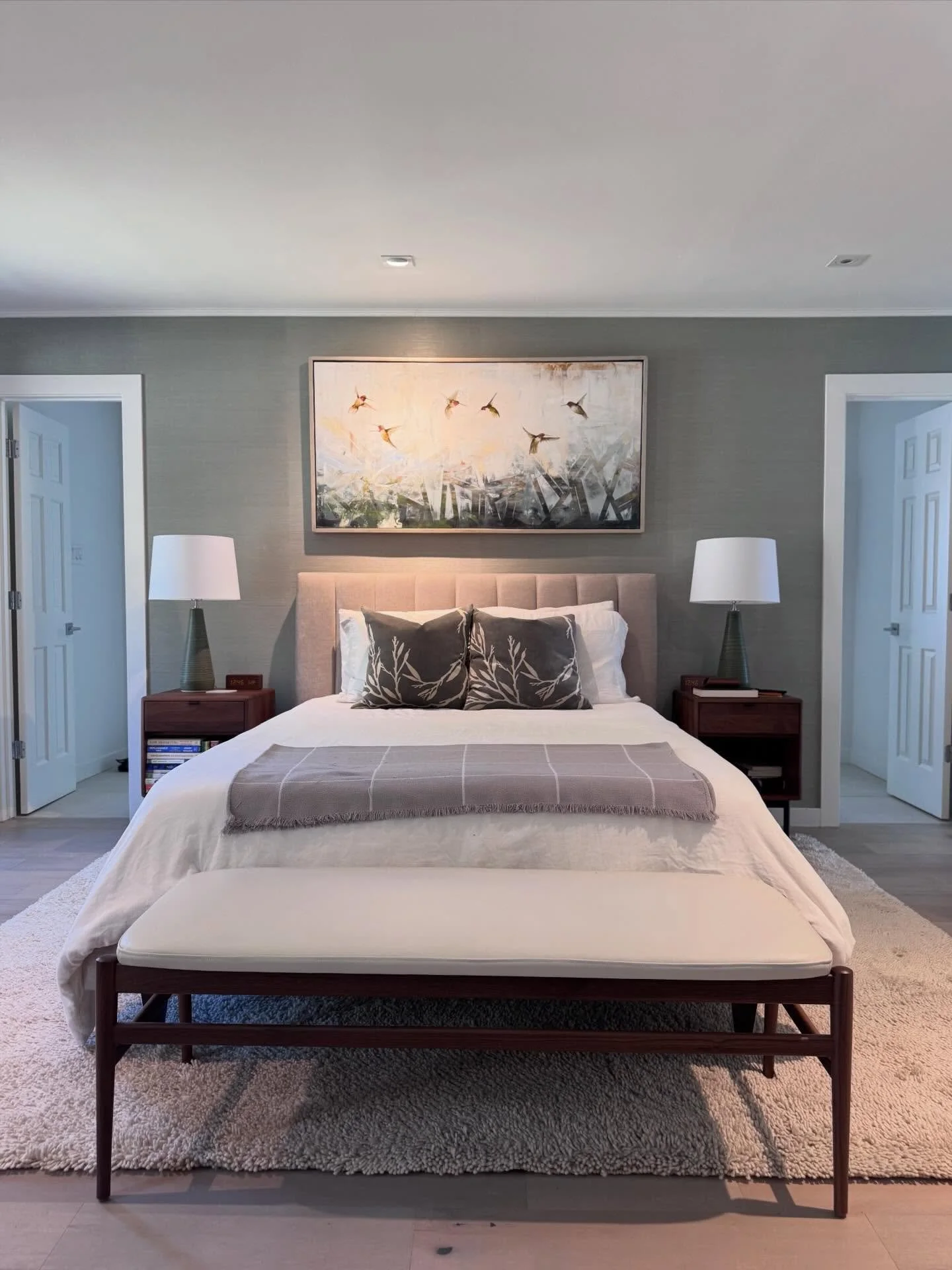 Sometimes all a room needs is a moment.

This soft seafoam wallpaper brought depth, color, and a subtle statement&mdash;while still keeping the space light and restful.

Before &rarr; After 

#vkinteriorsllc #updatelh #masterwallpaper