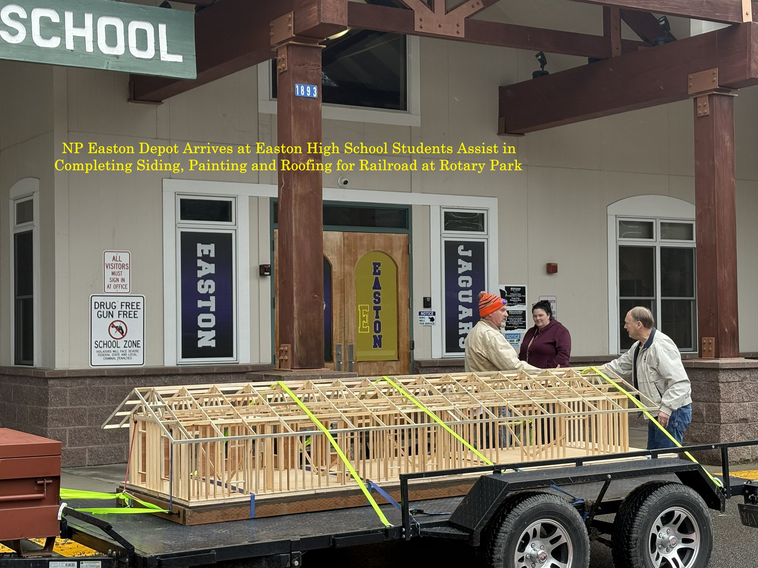 A photo of the Easton Depot model constructed by Easton High School School students on display before finishing touches, in collaboration with the Kittitas County Railroad History Association. The model will be placed in Rotary Park in Ellensburg.