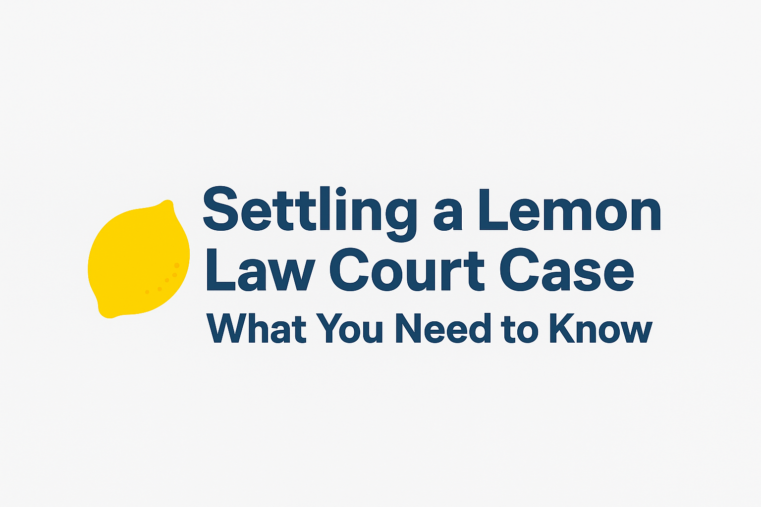 Settling a Lemon Law Court Case: What You Need to Know