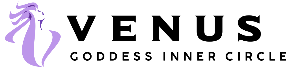 Logo with purple abstract figure and text "I AM A MODERN GODDESS INNER CIRCLE"