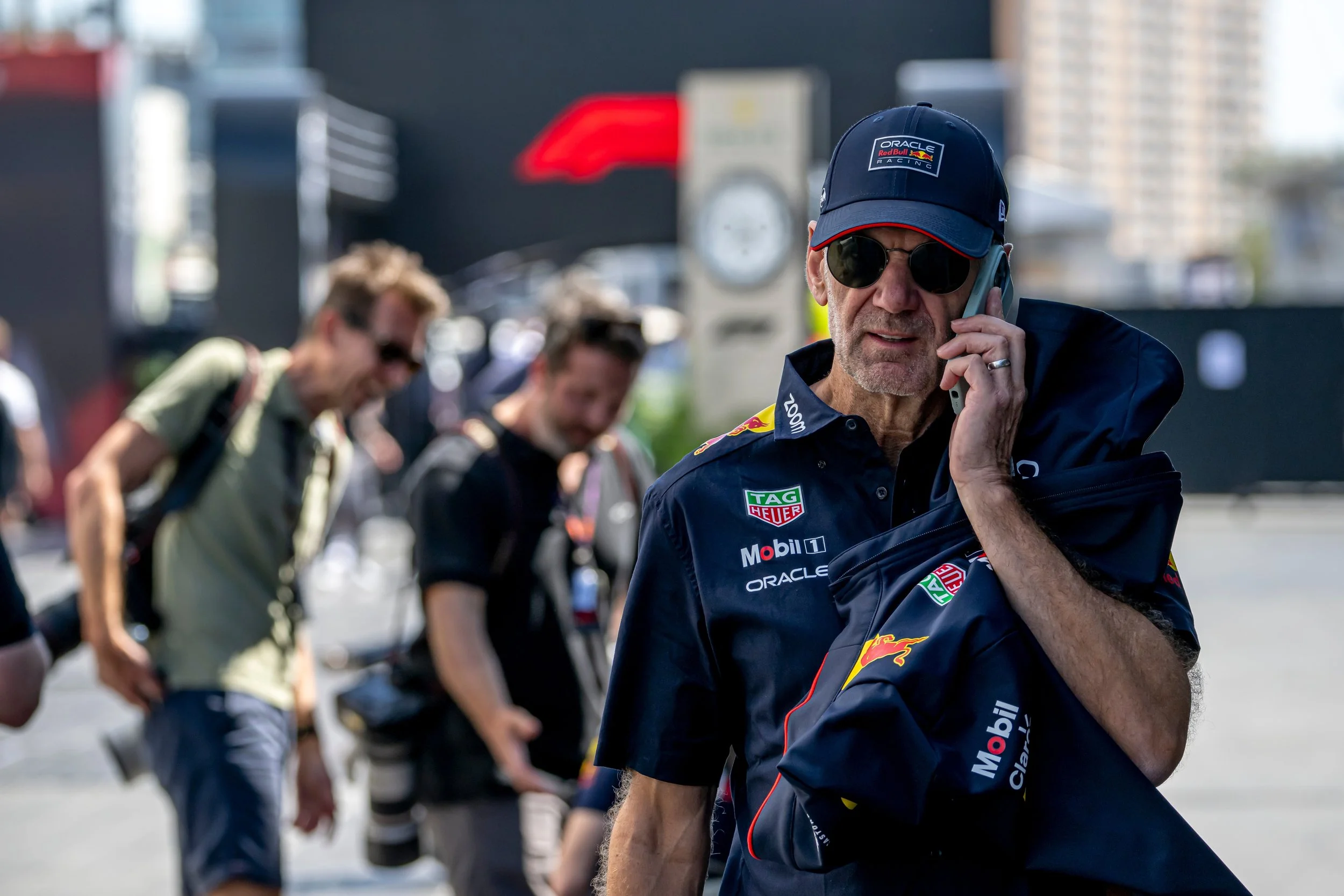 Adrian Newey on the phone