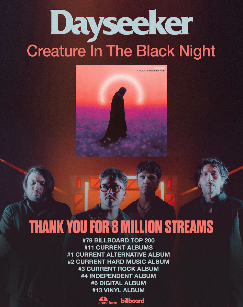 Dayseeker’s “Creature In The Black Night” Album CRUSHES Chart Numbers with 8M+ Streams&nbsp;