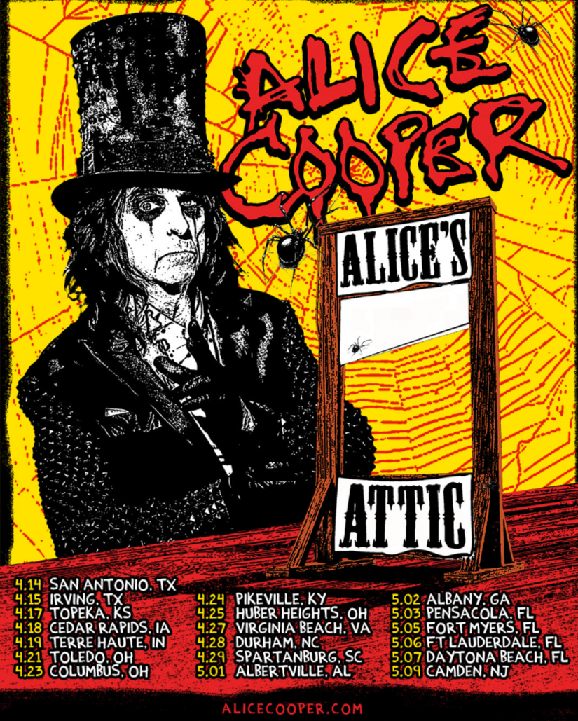Alice Cooper Announces Sping 2026 Alice's Attic Headlining Tour&nbsp;