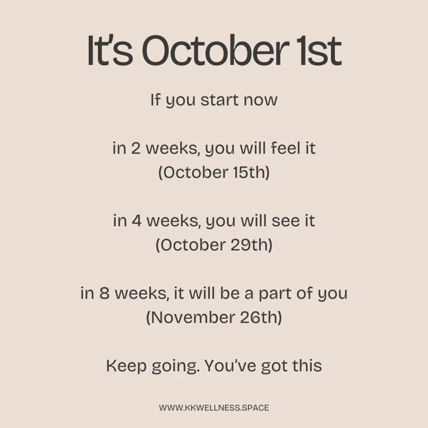 A reminder: it takes ~8 weeks to create a habit, if you start today, end of November it will be a part of you lifestyle. #motivation #nevertoolate #goalsetting