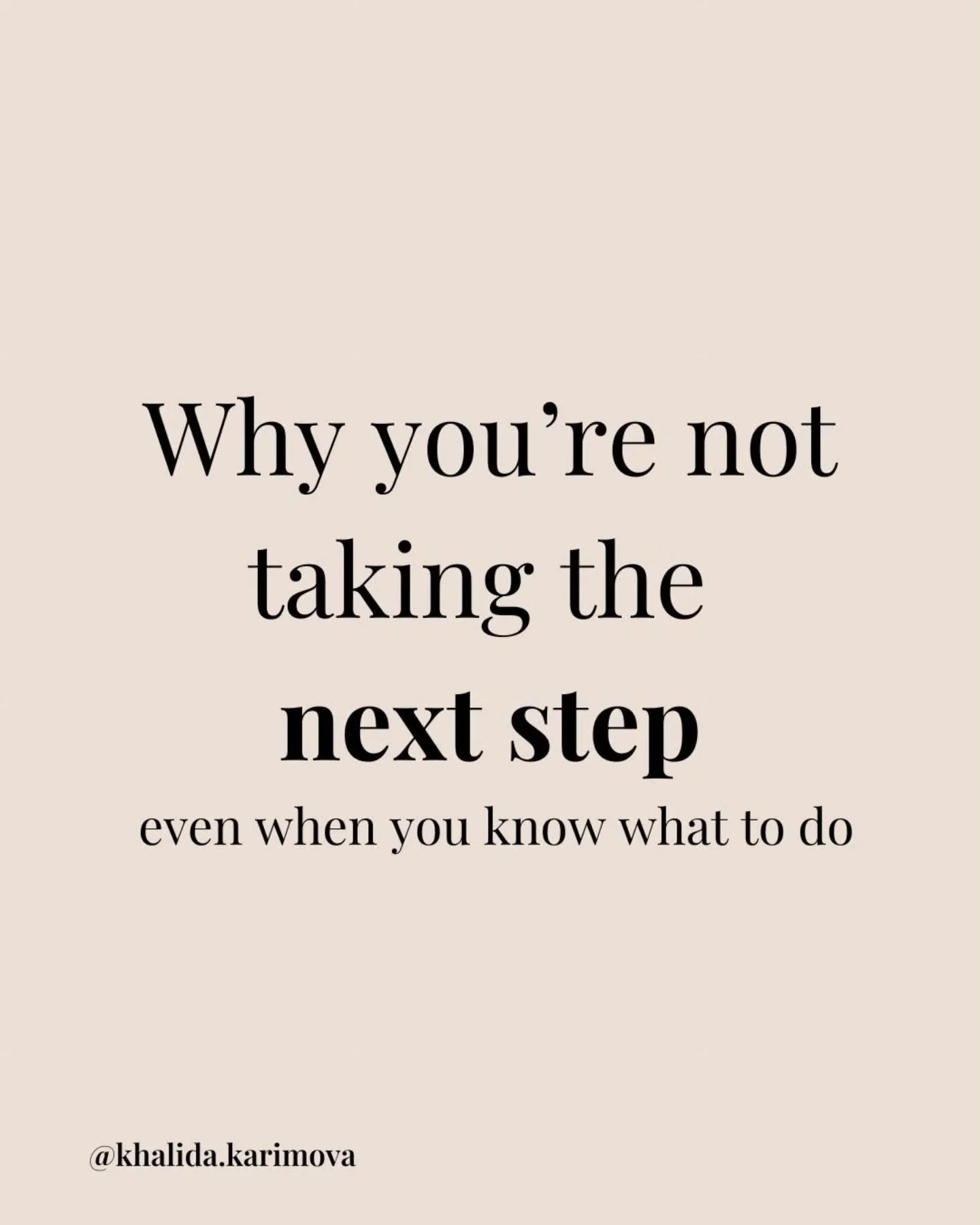 So many women I speak to already know their next step.

But getting yourself to actually take it&hellip; feels like the hard part.

&mdash;

It&rsquo;s not about knowing more.

It&rsquo;s about moving &mdash; even when it feels uncomfortable, unclear