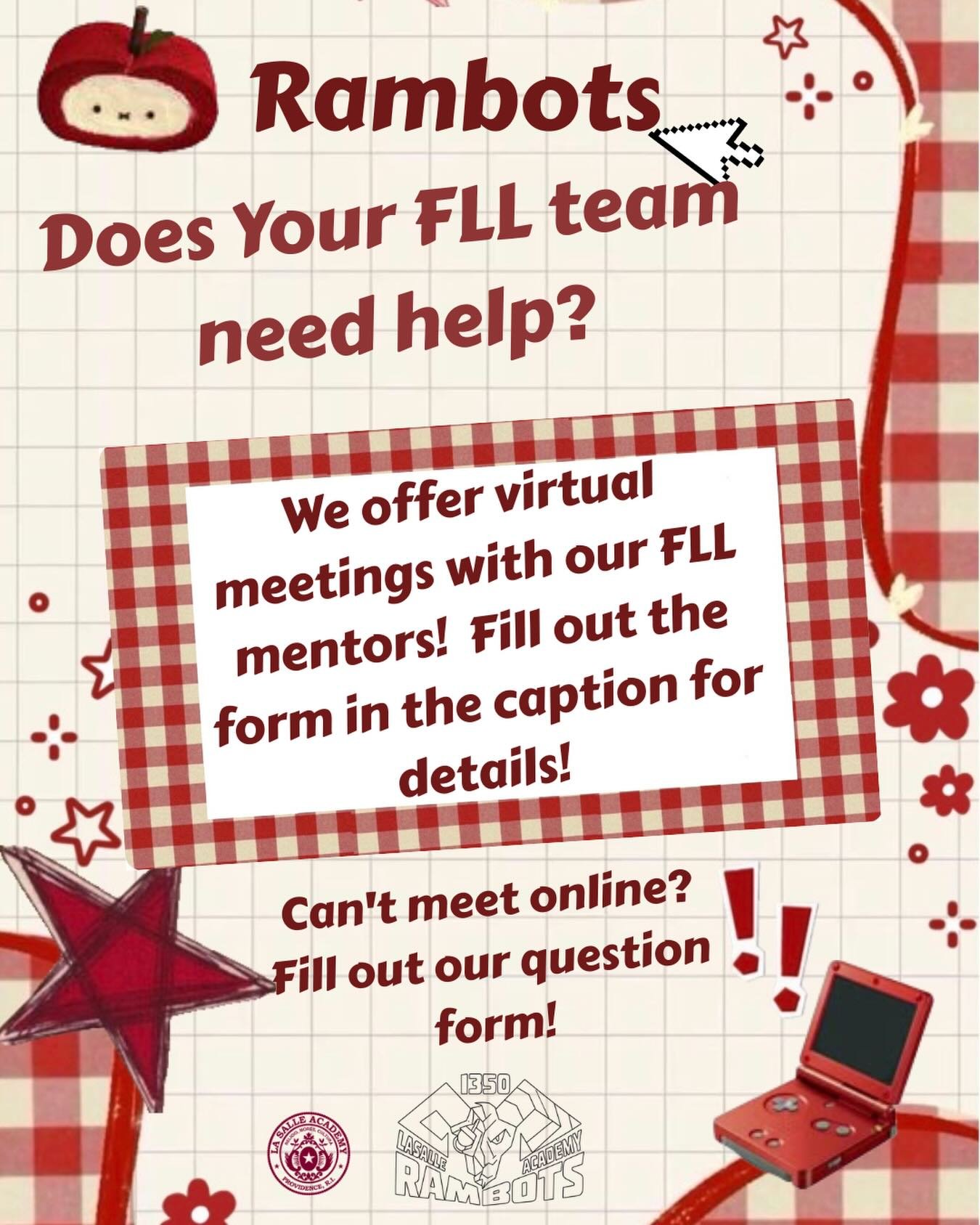 Need FLL help and mentorship? Do we have a hotline for you! Go to https://rambots1350.com/fll-help-hotline for more details! #firstrobotics #firstlegoleague #firstlego #fll #frc