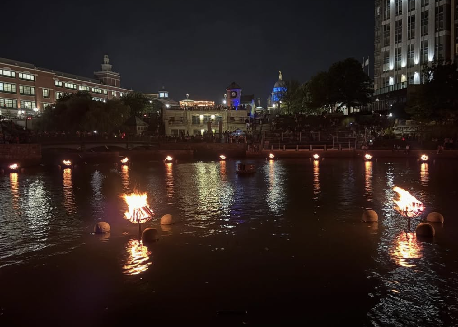 A picture of the main Waterfire event.
