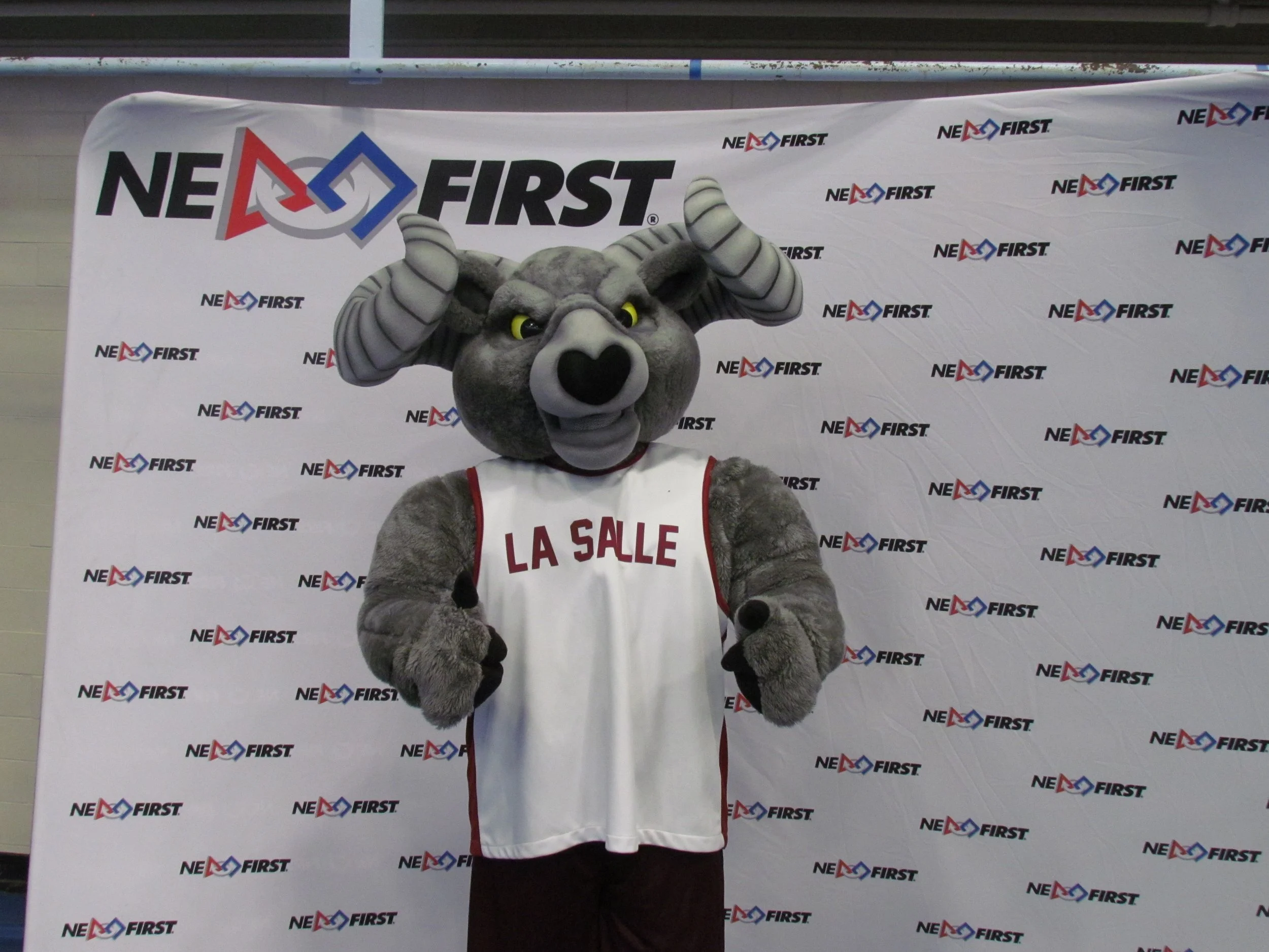 Rumble, our team mascot, at competition.