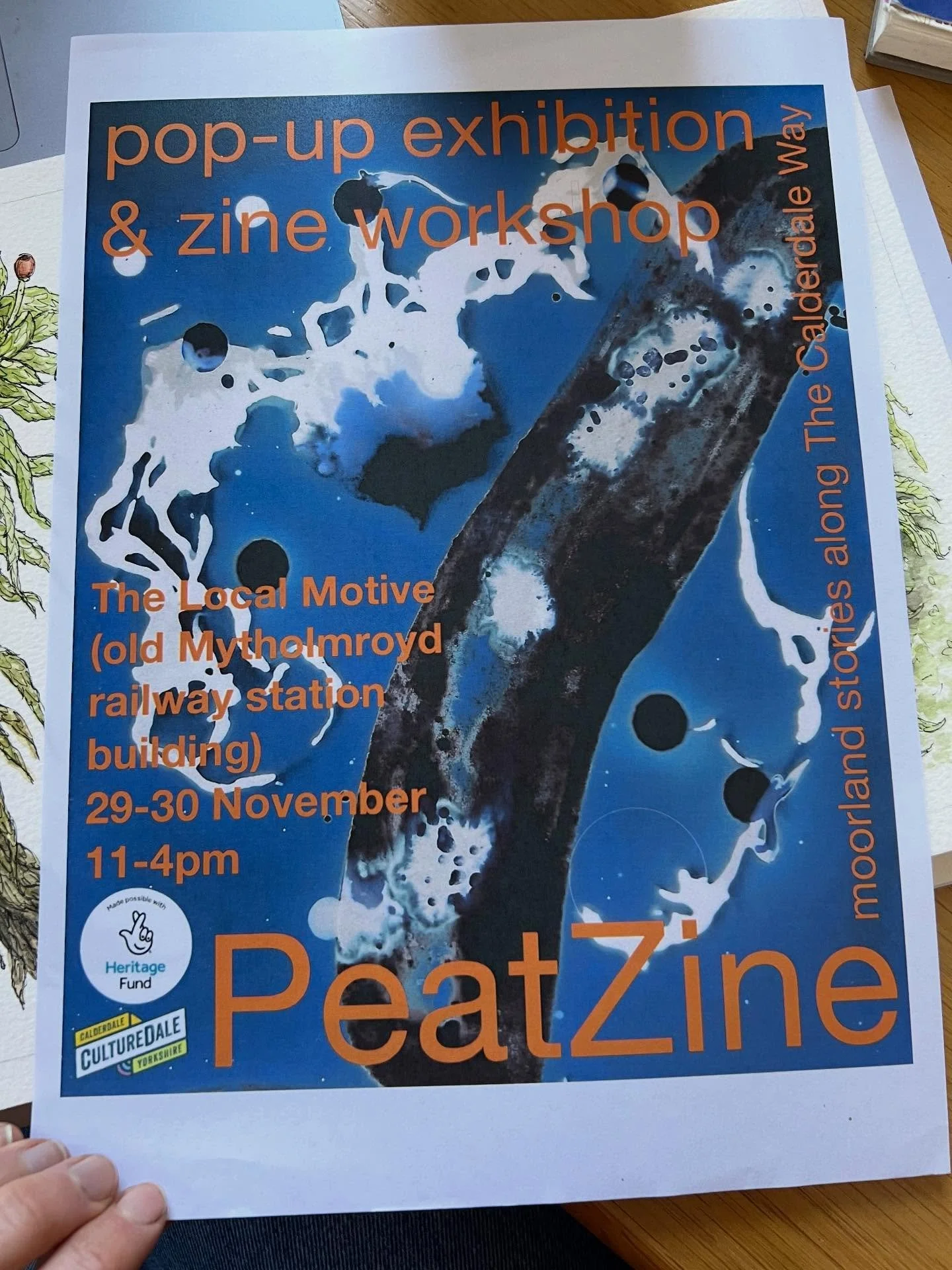 Come down and check out our exhibition at The Local Motive in Mytholmroyd this weekend for mossy moorland stories, artwork and poetry collected by team PeatZine🌿 @kingfisher_flowers @sheilatilmouth @jokennedysound @katiebates_ceramics @loucomics and