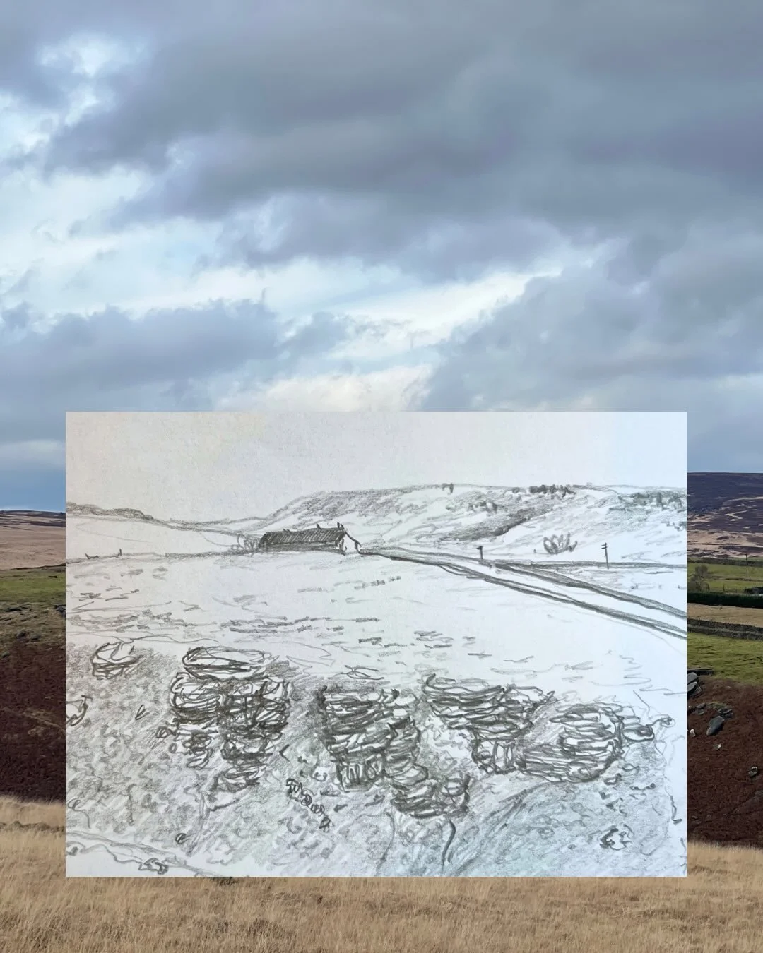 Trying to do a sketch a day in Feb&hellip; 

Kinda liked this scribble of Widdop Road! 

#millstonegrit #heather #moorlands #sketchdaily #natureart