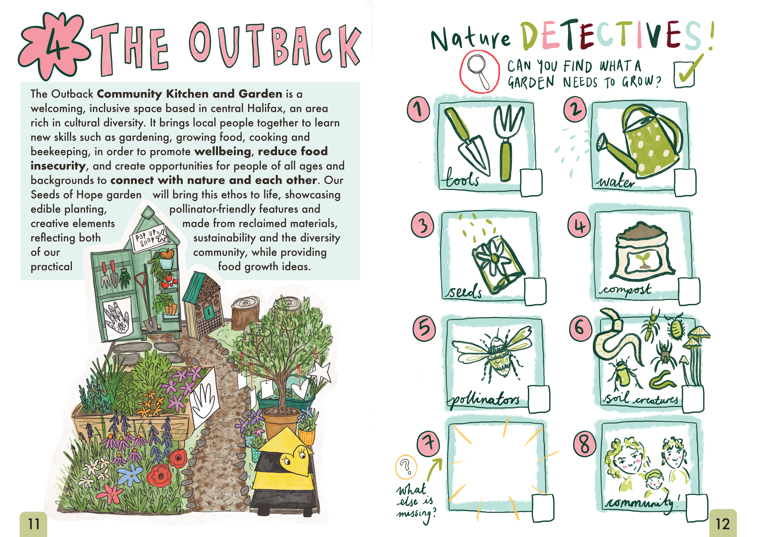 The Outback: Scavenger hunt activity to find ingredients for a garden