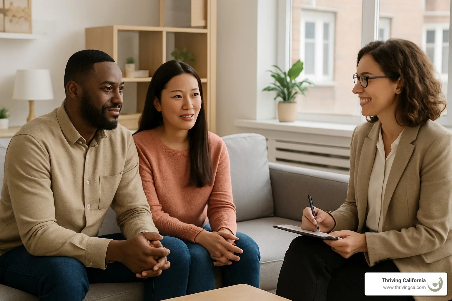 parents talking with therapist in office setting - Therapy for Parents