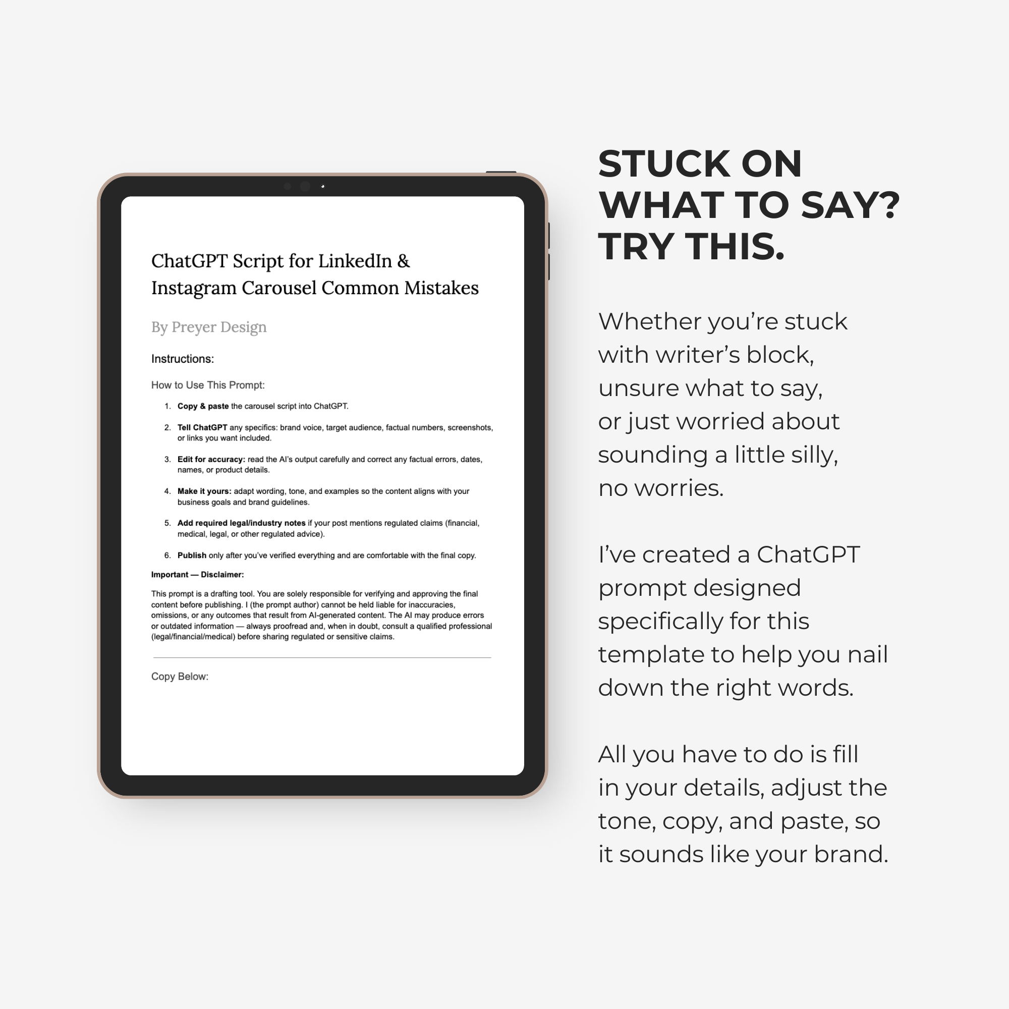 Carousel Template LinkedIn Instagram Chat GPT Prompt Script.png