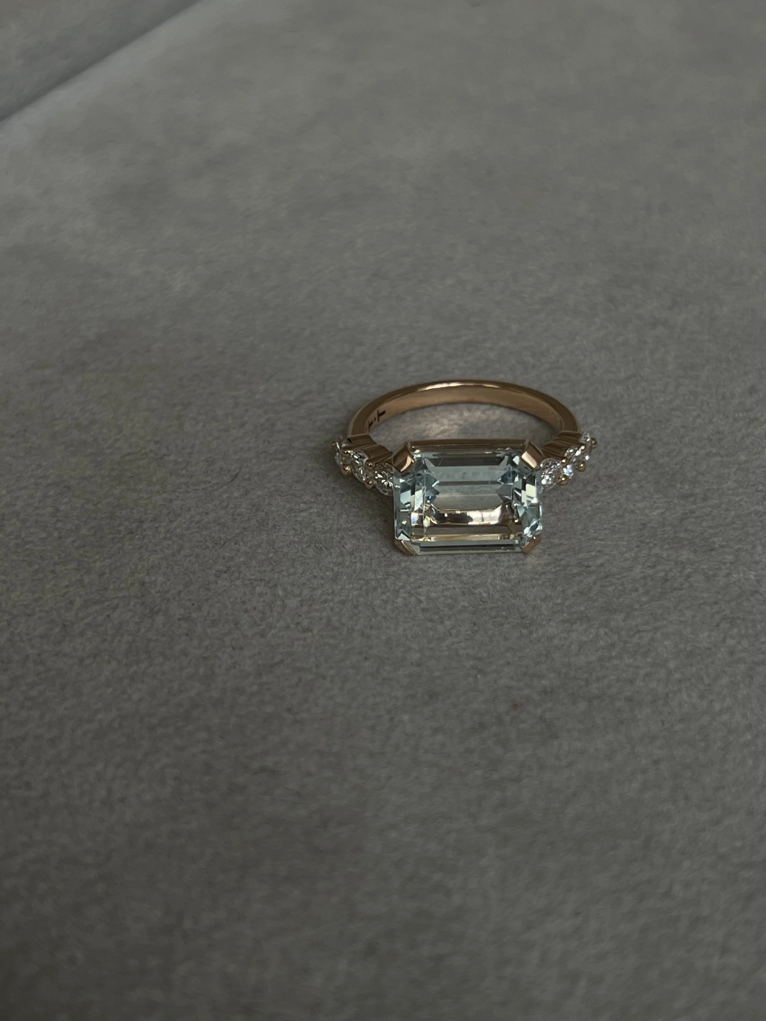 Transformation bague ancienne, aigue marine et diamants