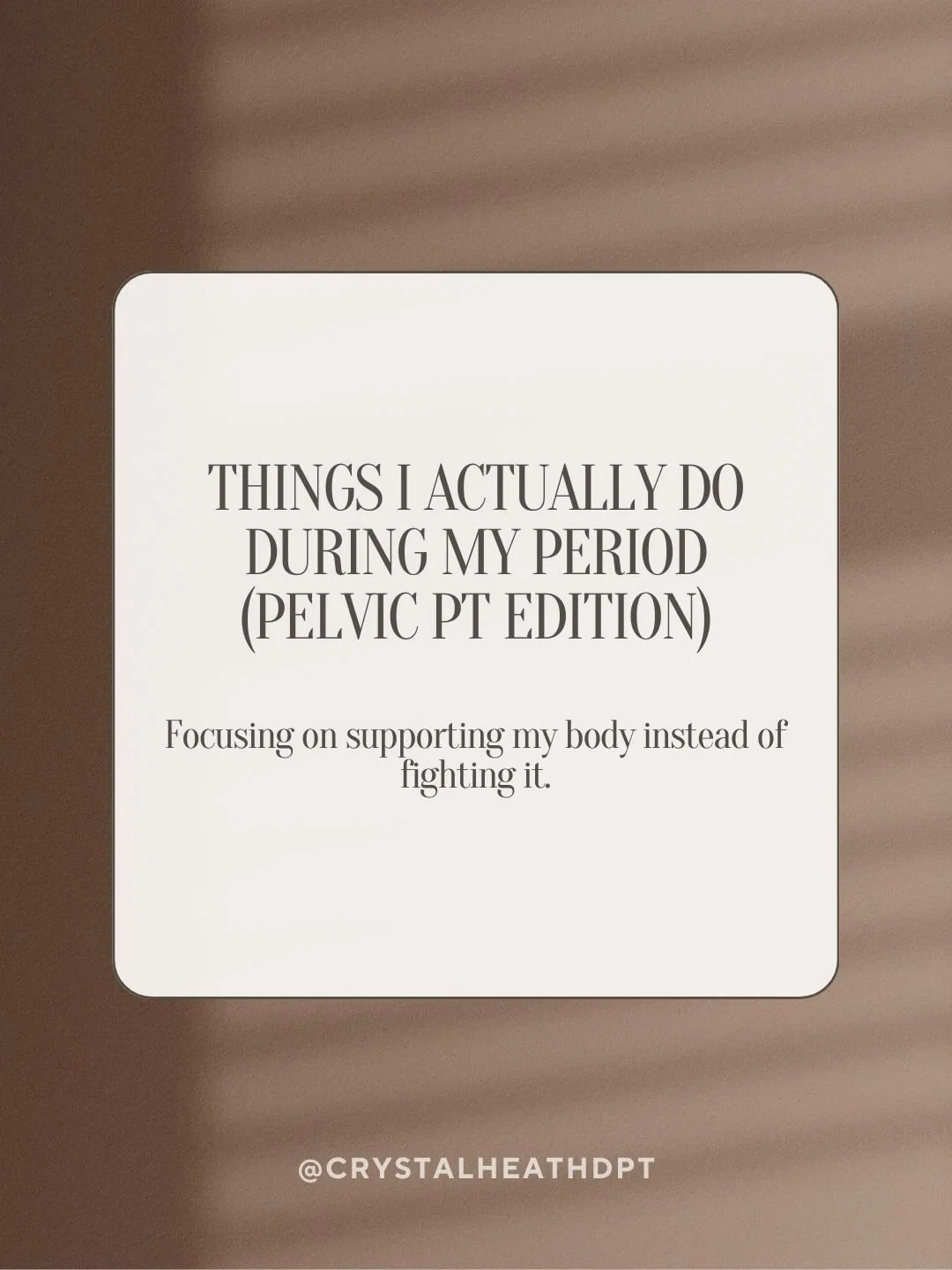 Ever feel like your periods can make your pelvic floor, bladder and bowel feel more reactive? here&rsquo;s what i actually do to manage these things. 💛

#pelvichealth #pelvicfloorpt #periodhealth #pelvicpain #bladderhealth #bowelsupport #womensthera