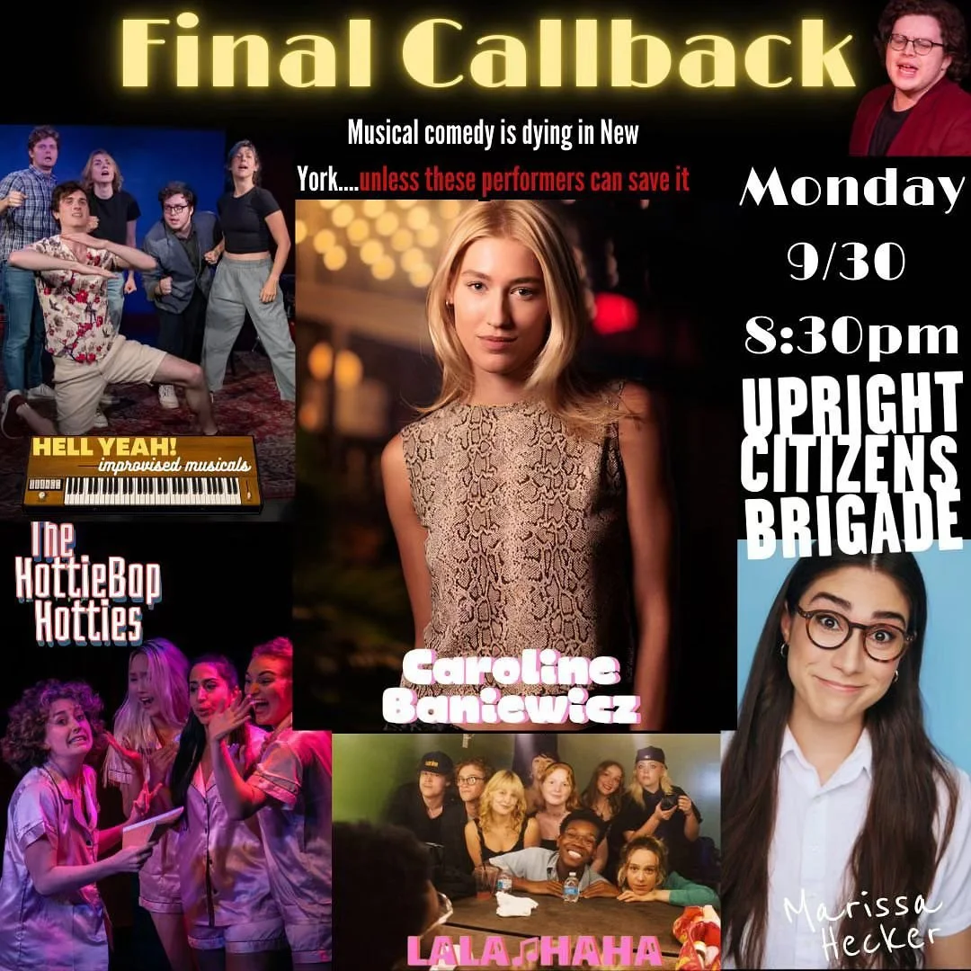 Does anyone know what Singin in the Rain is? Probably not because of TikTok and Gen Z aesthetic 💔 Musical comedy is dying 🪦🪽 Come see us try to save it in FINAL CALLBACK hosted by @tonyfharkin at @ucbtny Monday 8/30 at 8:30 pm! LINK IN BIO