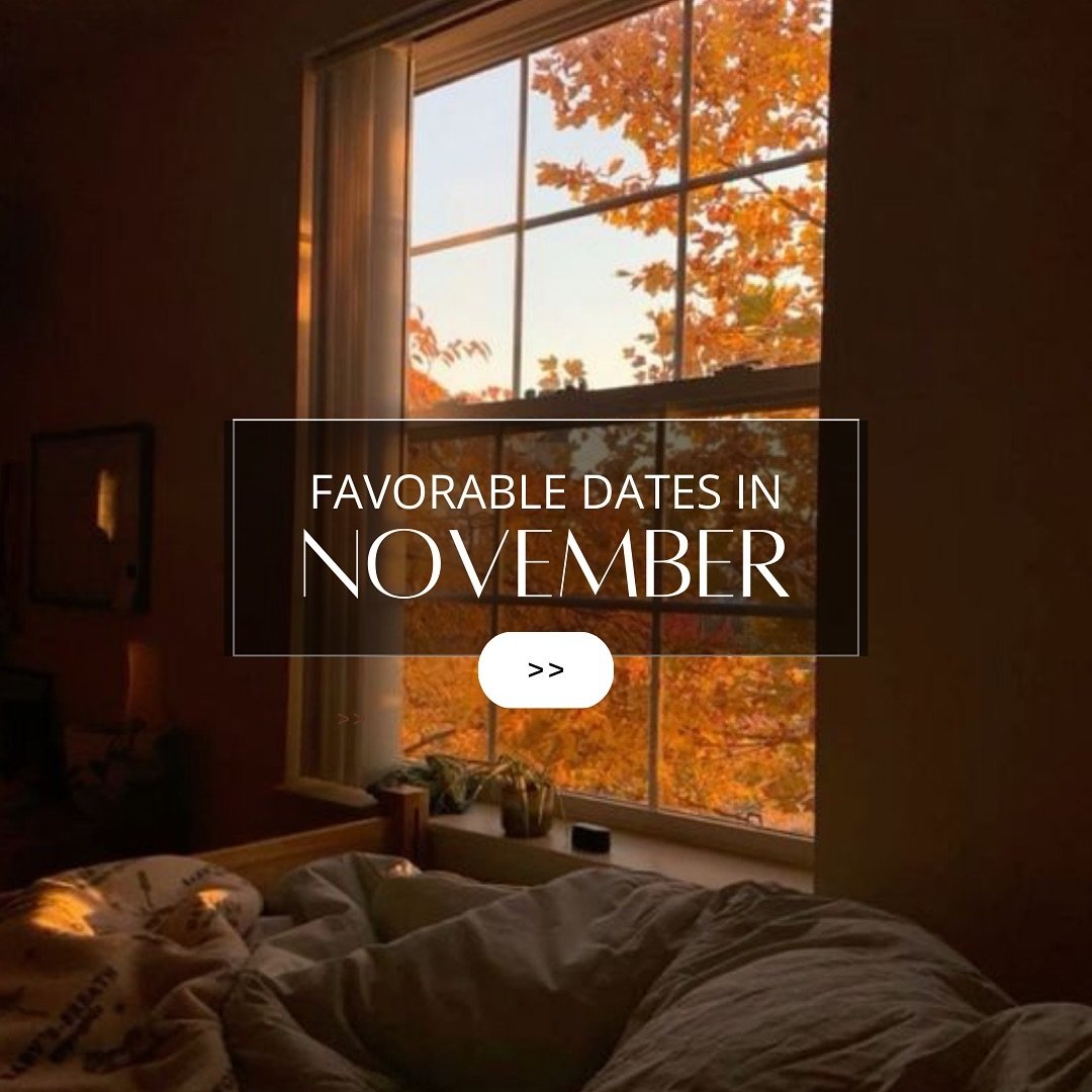 Favorable dates in November🍂🤎

➡️ Swipe through to find your money days, the best times for travel, self-care, and more! 

Every slide unlocks key dates to help you make the most of this month🖇️