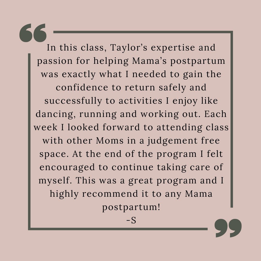 What are our momma's saying??

Postpartum Classes are the best way to build strength, confidence and community. 

Consider joining us for our Foundations and Advanced rehab series that will have you feeling your best postpartum. 

Have questions, sen