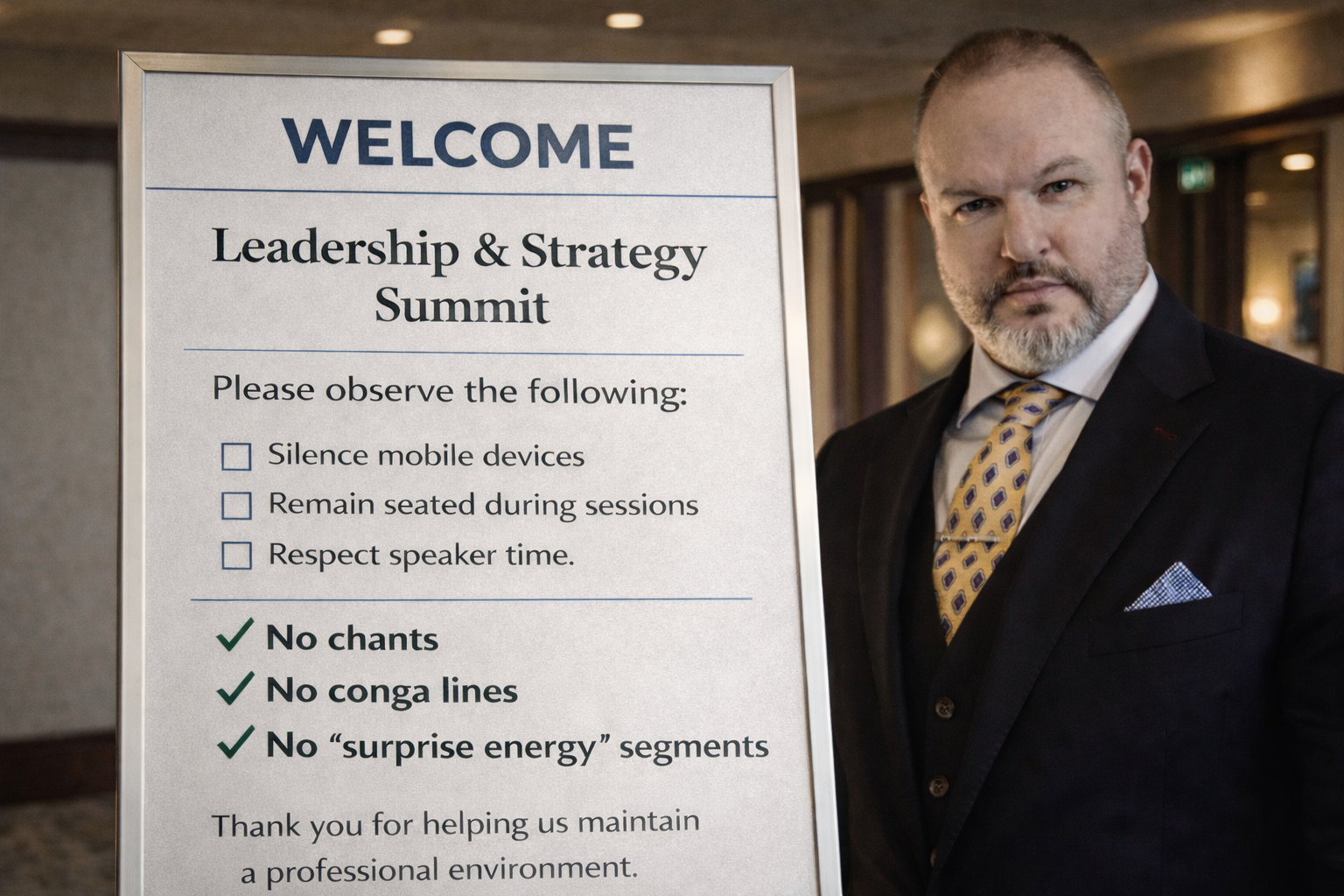 You’re Hosting a Serious Event for Serious People. Don’t Embarrass Yourself.