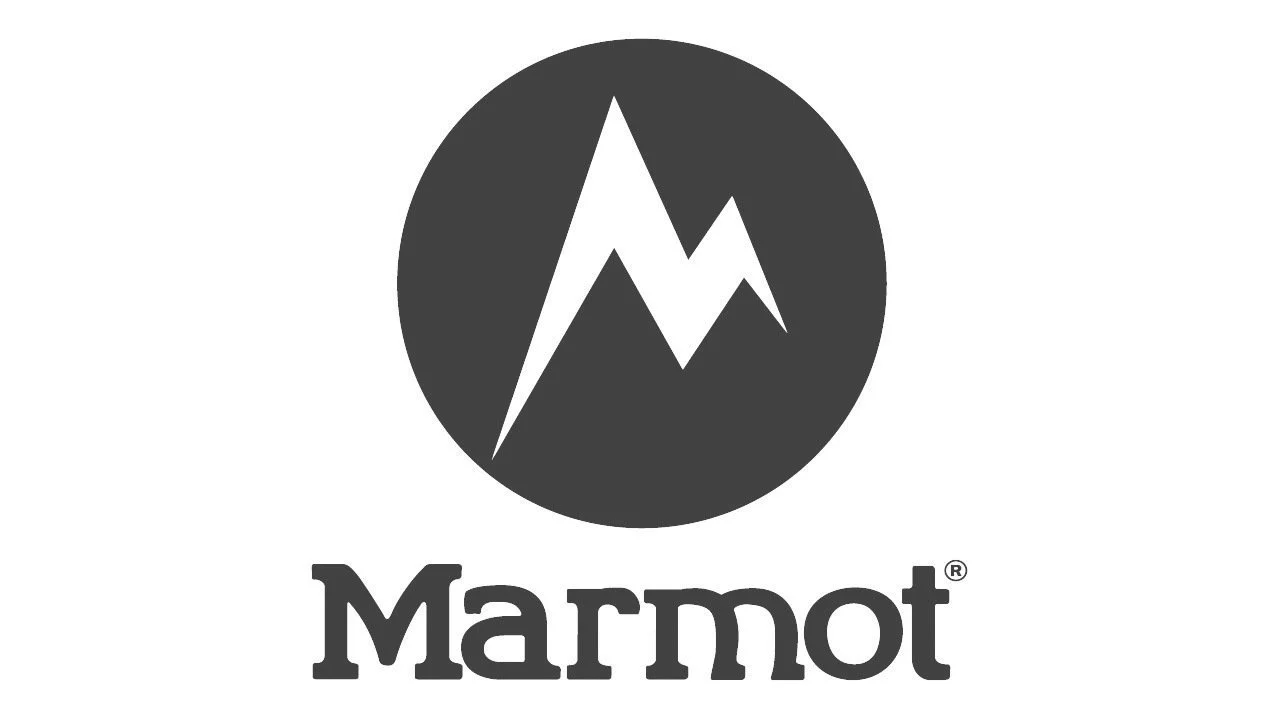 Marmot logo with stylized mountain design in a circle above the brand name.