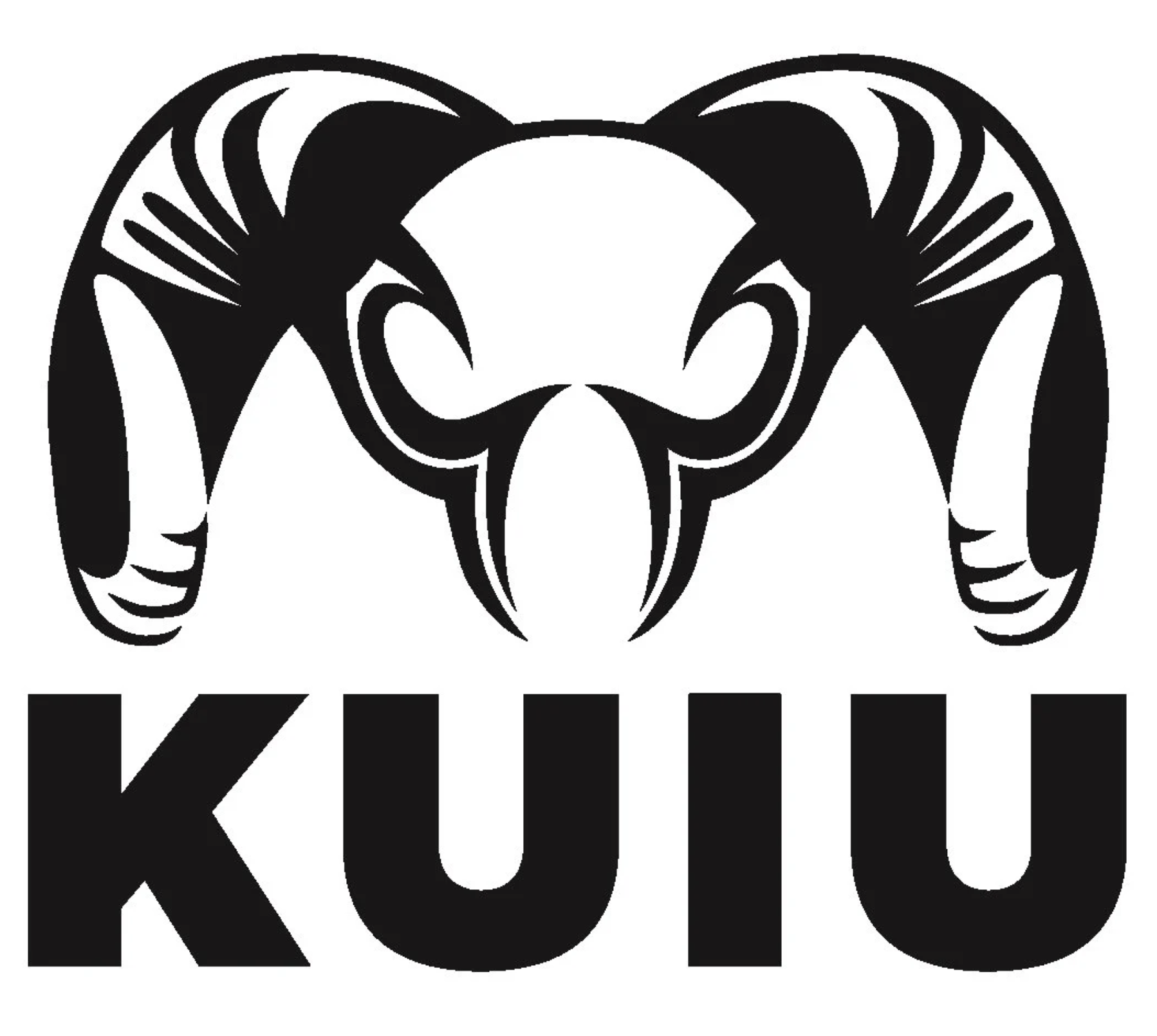 Logo with a stylized ram head above the text "KUIU."