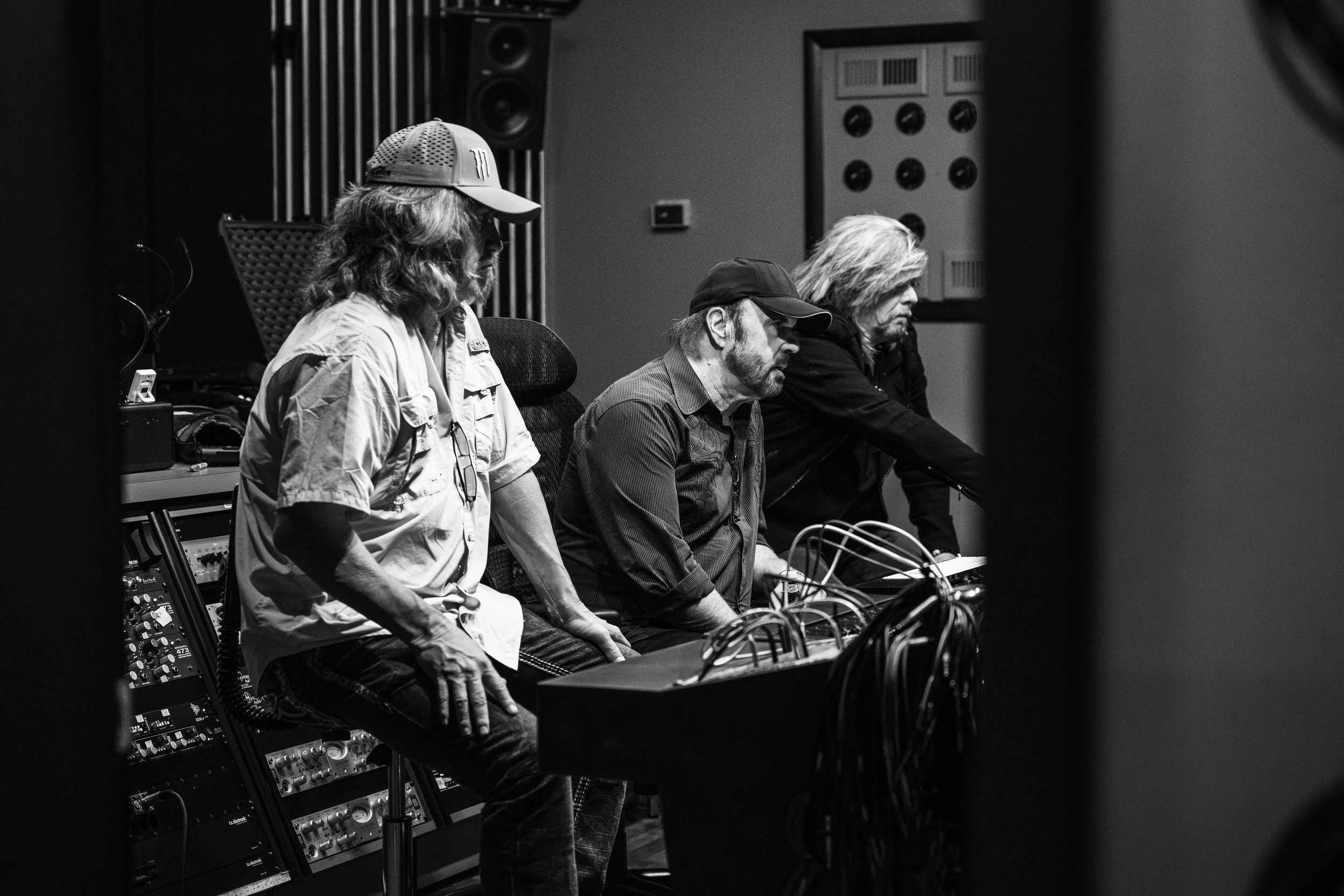 Bobby Capps, Don Barnes and Jerry Riggs during the making of Milestone at Real2Reel Studios