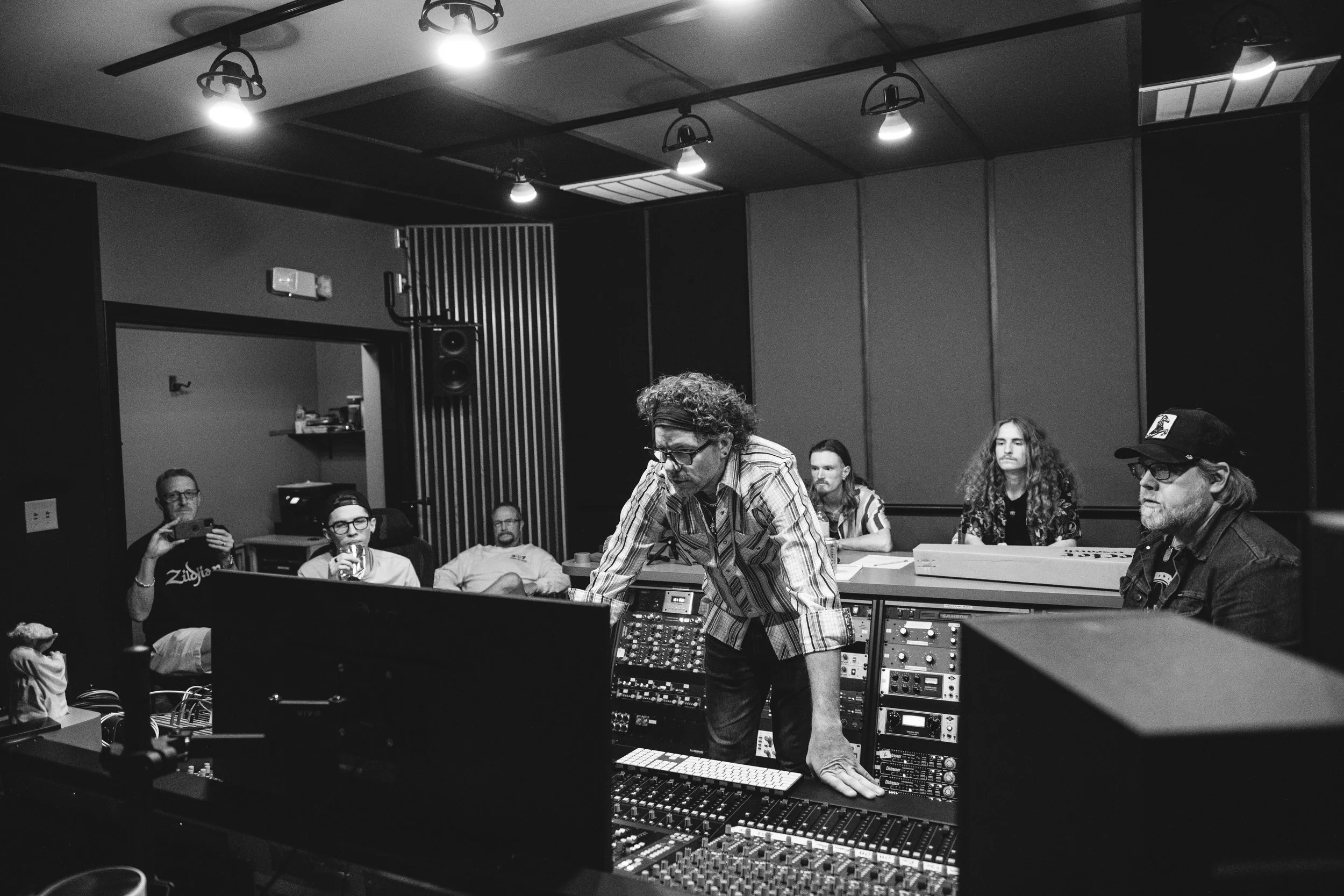 Will Turpin and Brian Collins in session with 307 Departure at Real2Reel Studios