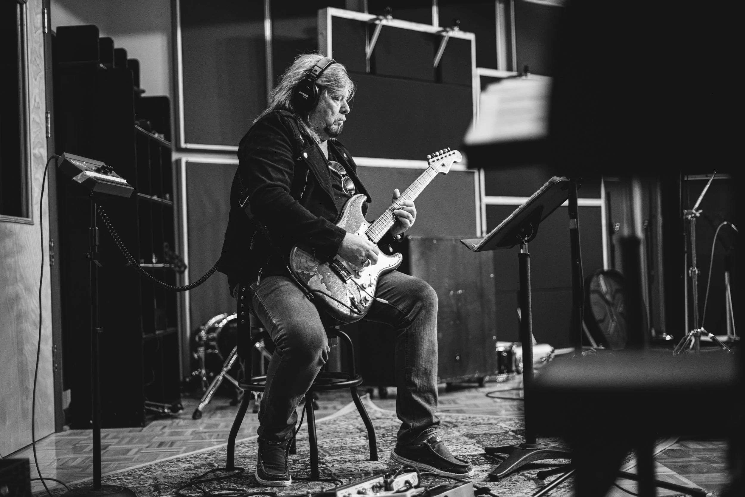 Jerry Riggs, guitarist for 38 Special during the making of 'Milestone' at Real2Reel Studios