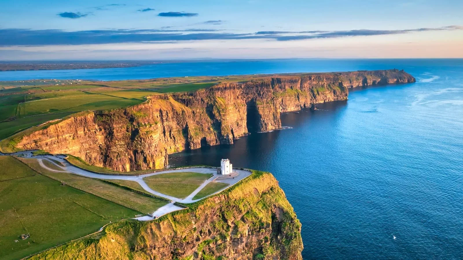 The Cliffs of Moher rising 214 metres above the Atlantic Ocean along the coast of County Clare, Ireland