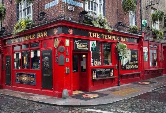 The Temple Bar pub in Dublin, Ireland, open since 1840 and known for live traditional Irish music