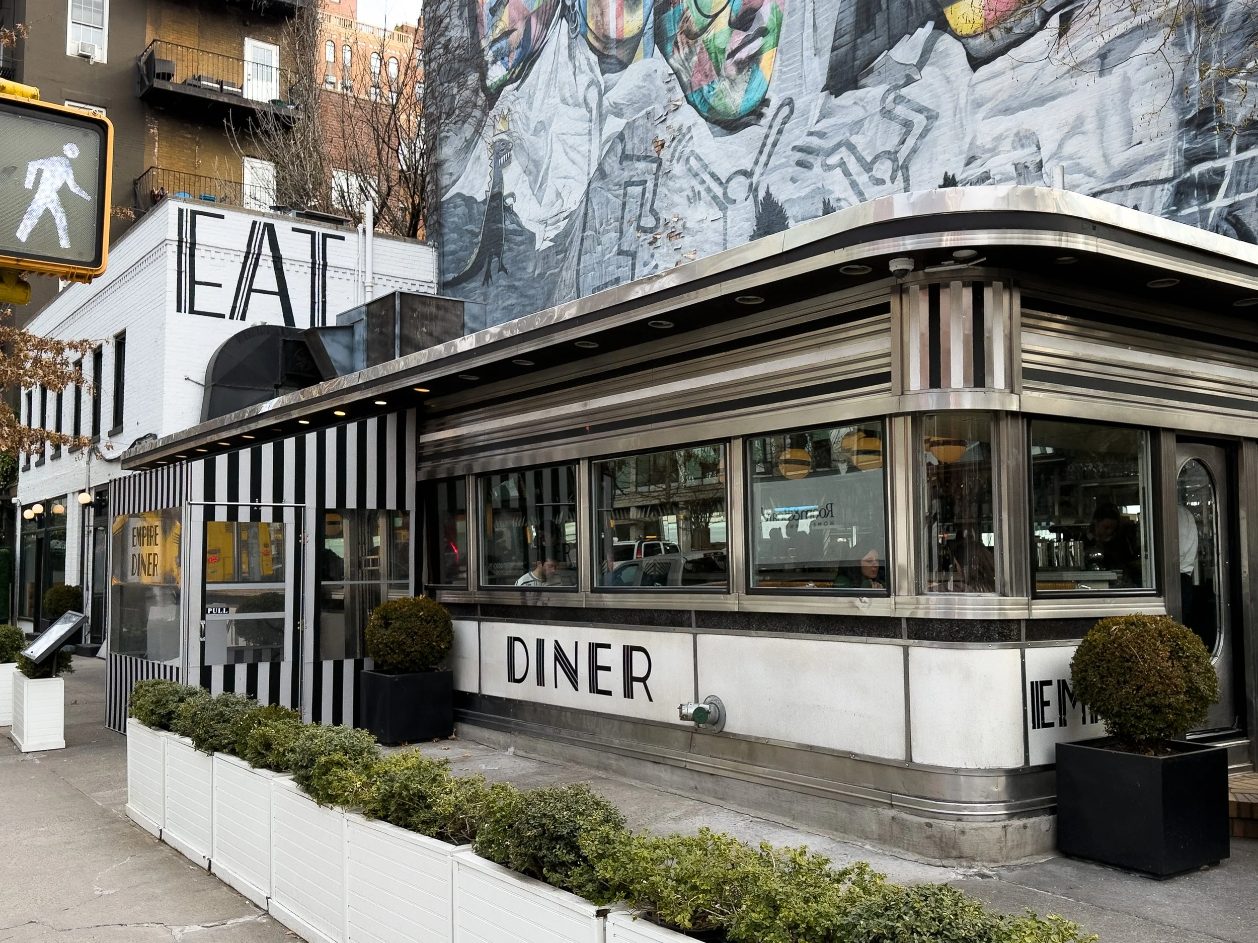 Empire Diner in West Chelsea, NYC, a landmark retro-modern restaurant and longtime neighborhood dining destination in Chelsea, Manhattan.