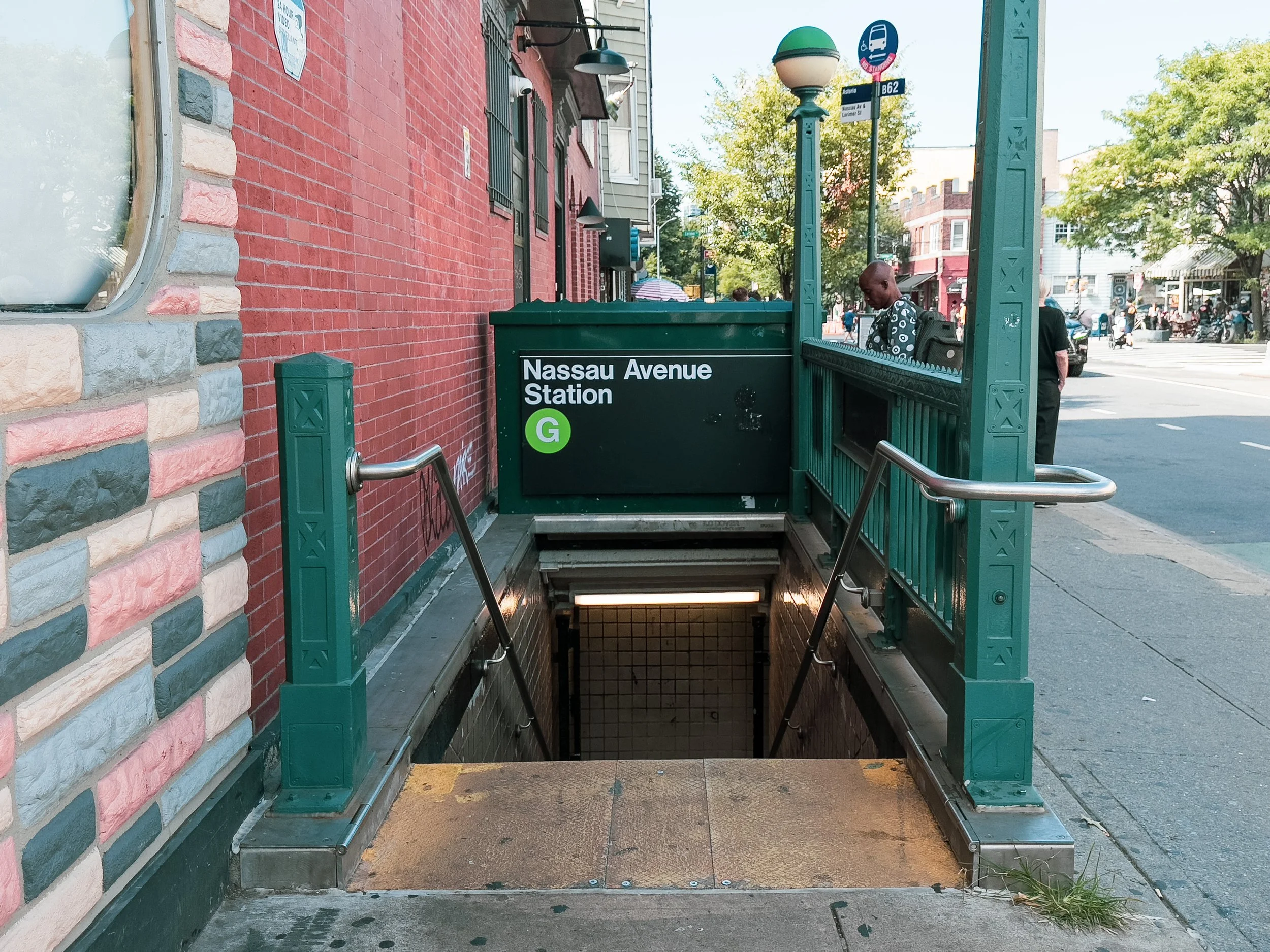 Nassau Avenue G train entrance in Greenpoint Brooklyn